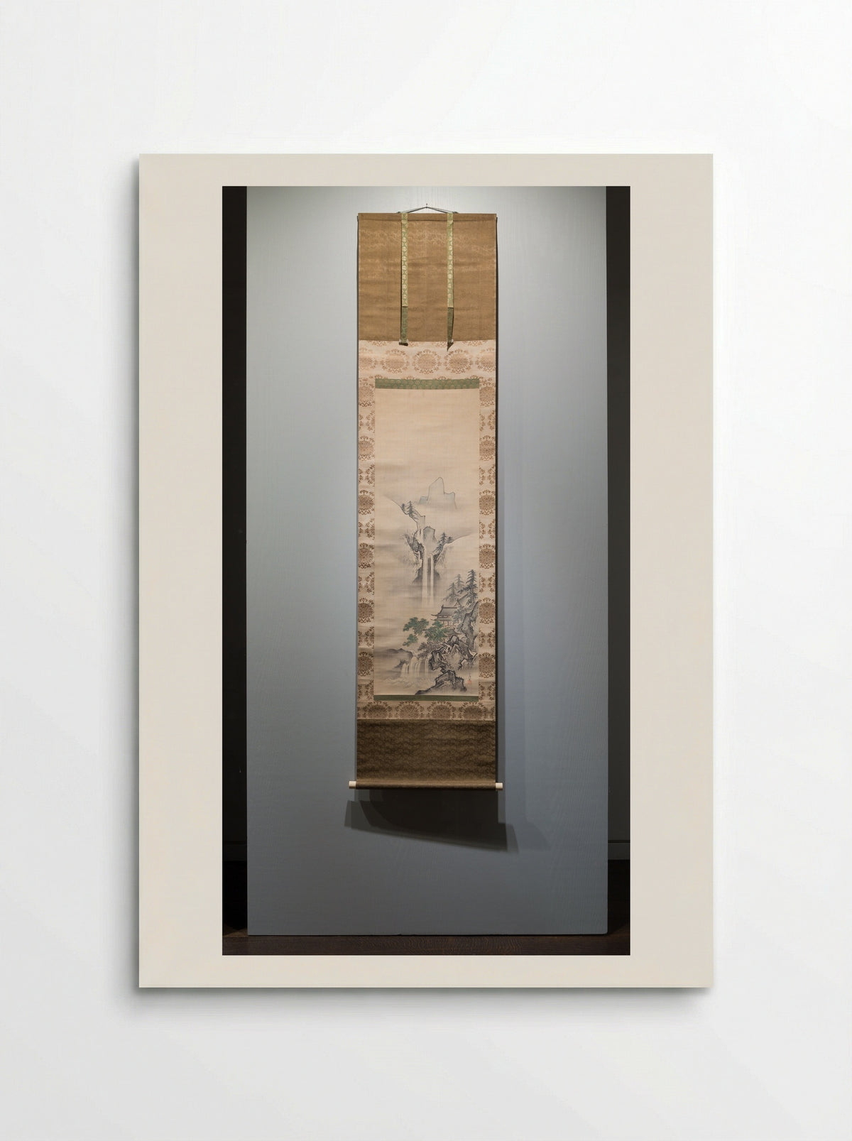 Waterfall in Mountainous Terrain - Kanô Tsunenobu - Poster