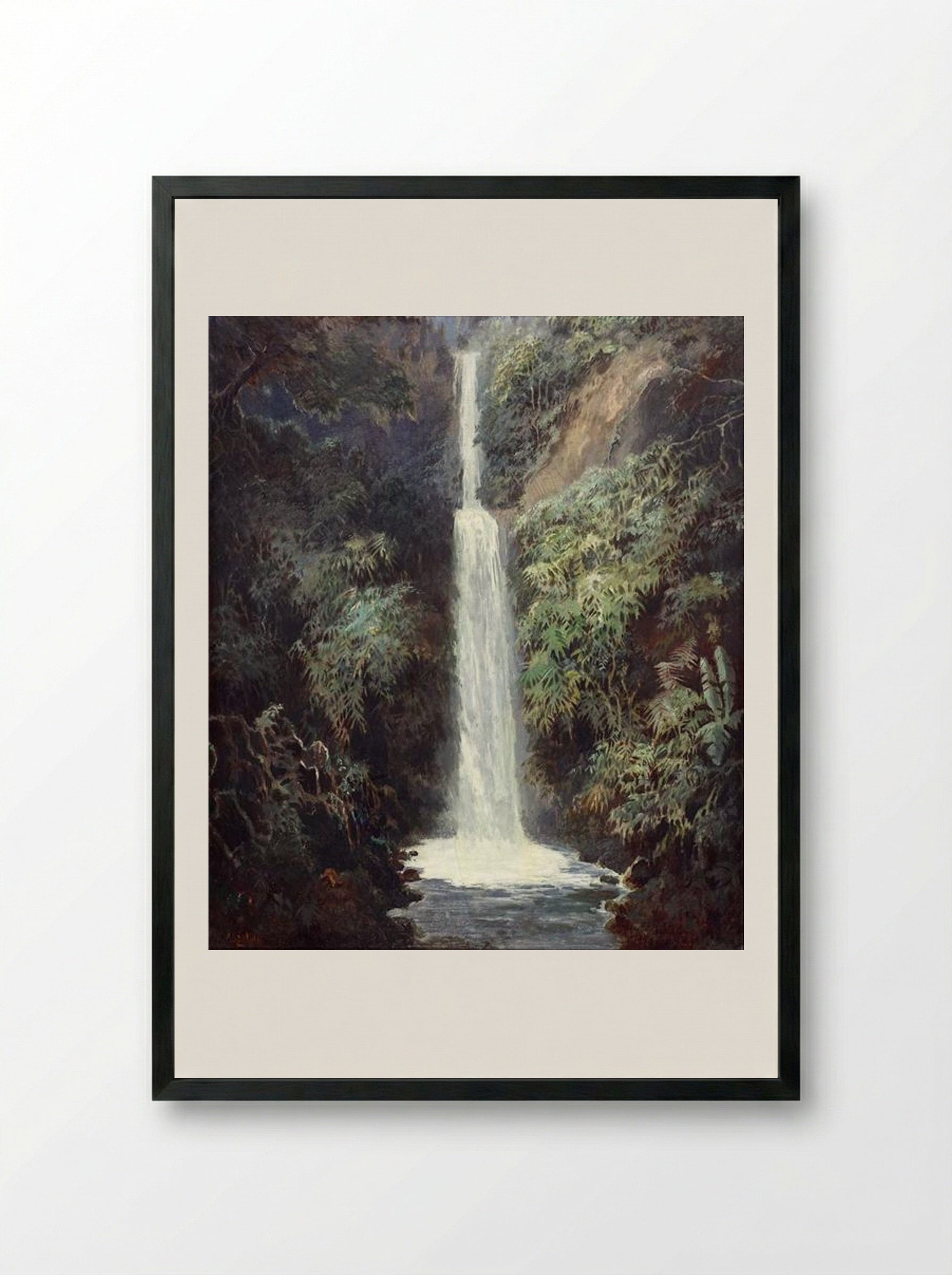 Waterfall - Abdullah Suriosubroto - Framed Print Black