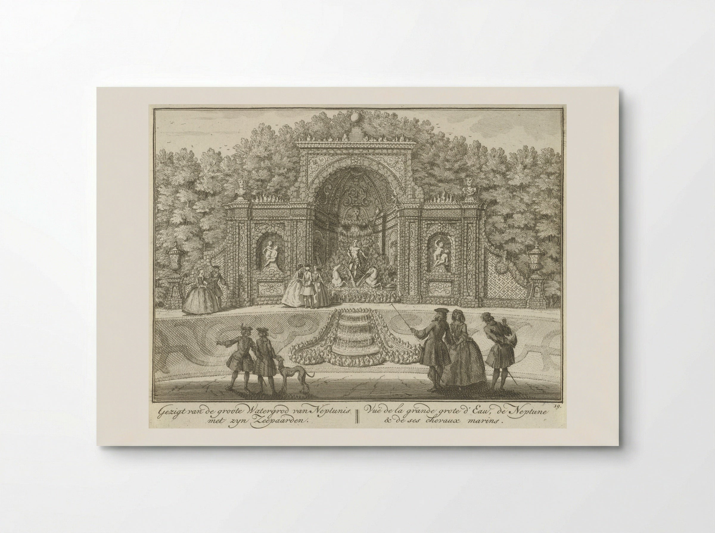 Watergrot van Neptunus in de tuin van Huis ter Meer te Maarssen - Hendrik de Leth - Poster
