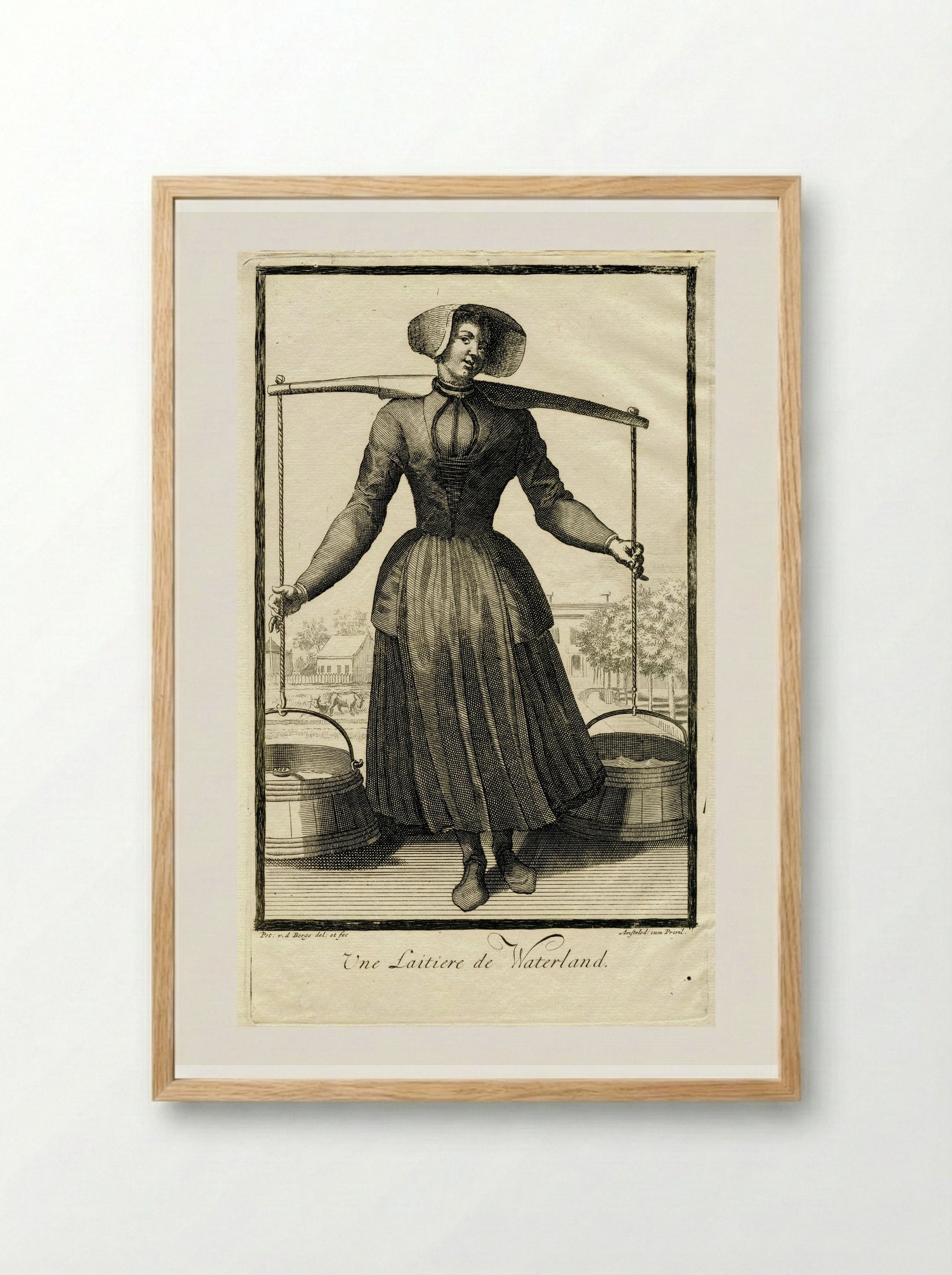 Waterlandse melkmeid - Pieter van den Berge - Framed Print Wood