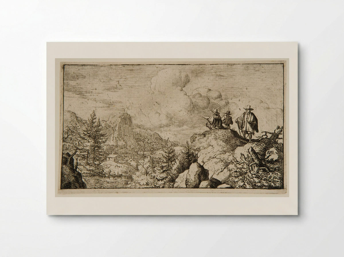 Watermill at the Foot of a Mountain, an Artist Sketching - Allart van Everdingen - Poster