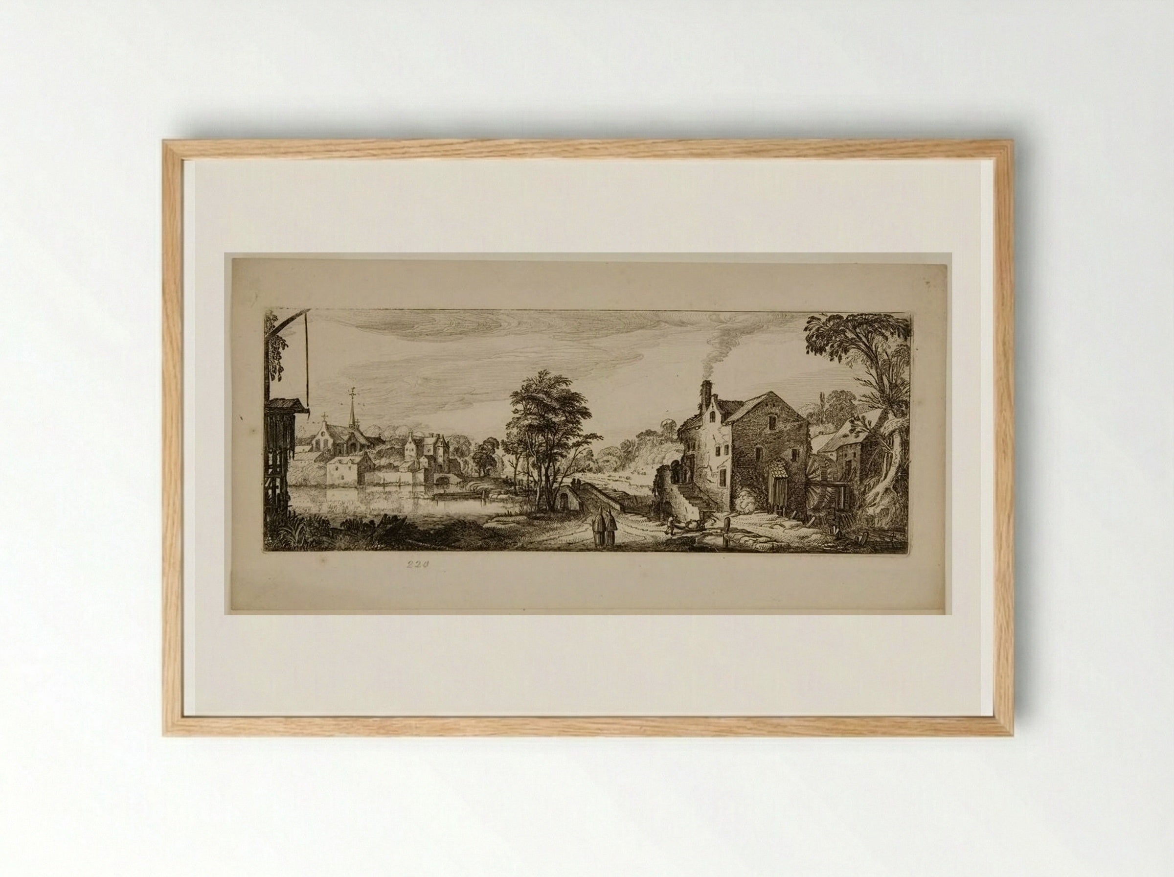 Watermill near a Village - Jan van de Velde II - Framed Print Wood
