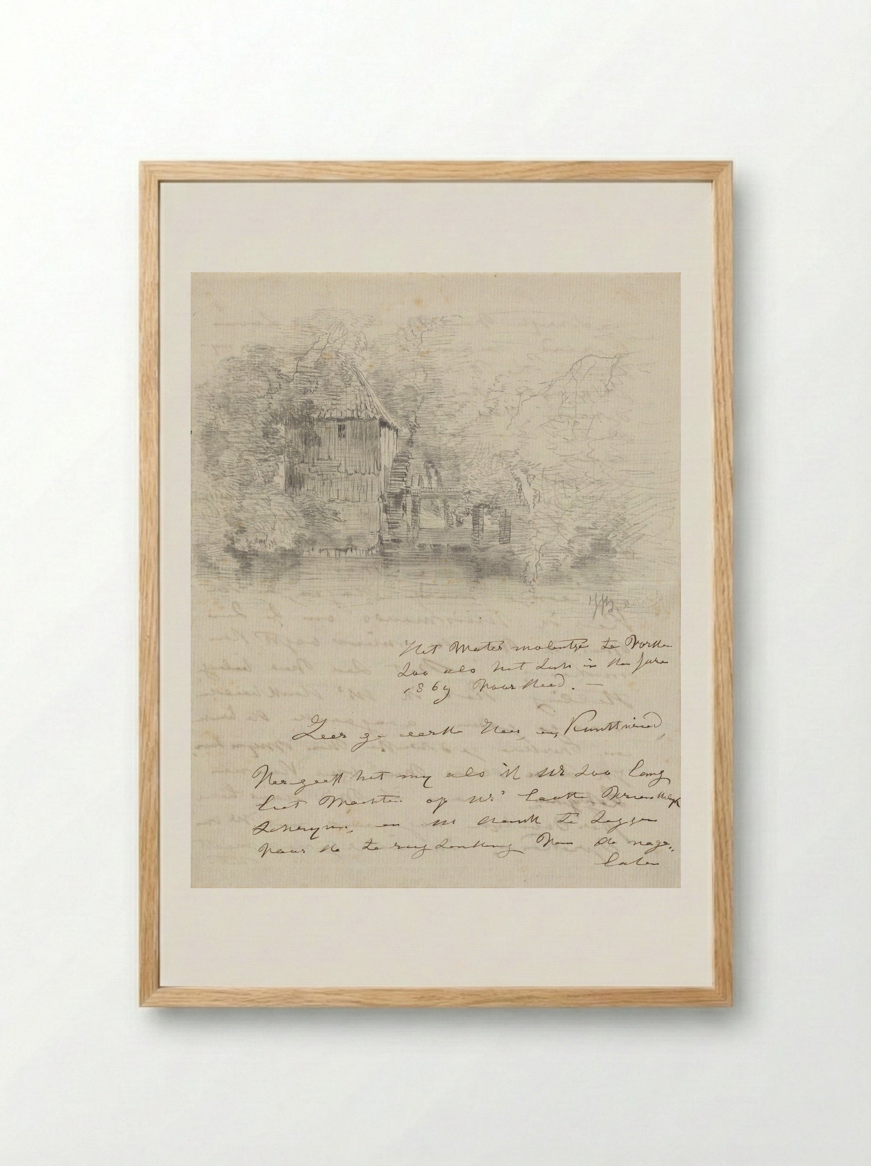 Watermolen te Vorden - Johannes Warnardus Bilders - Framed Print Wood