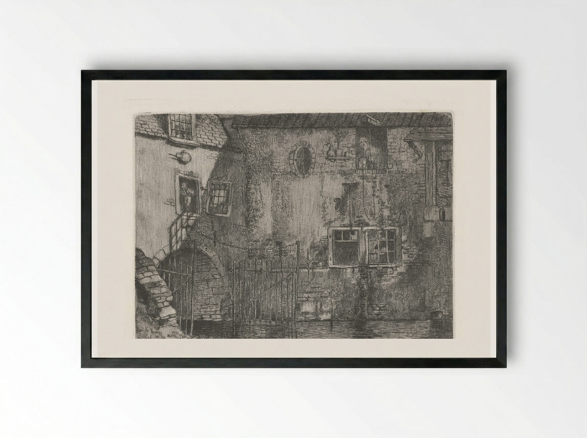 Waterslootse Poort te Delft - Jacobus Ludovicus Cornet - Framed Print Black