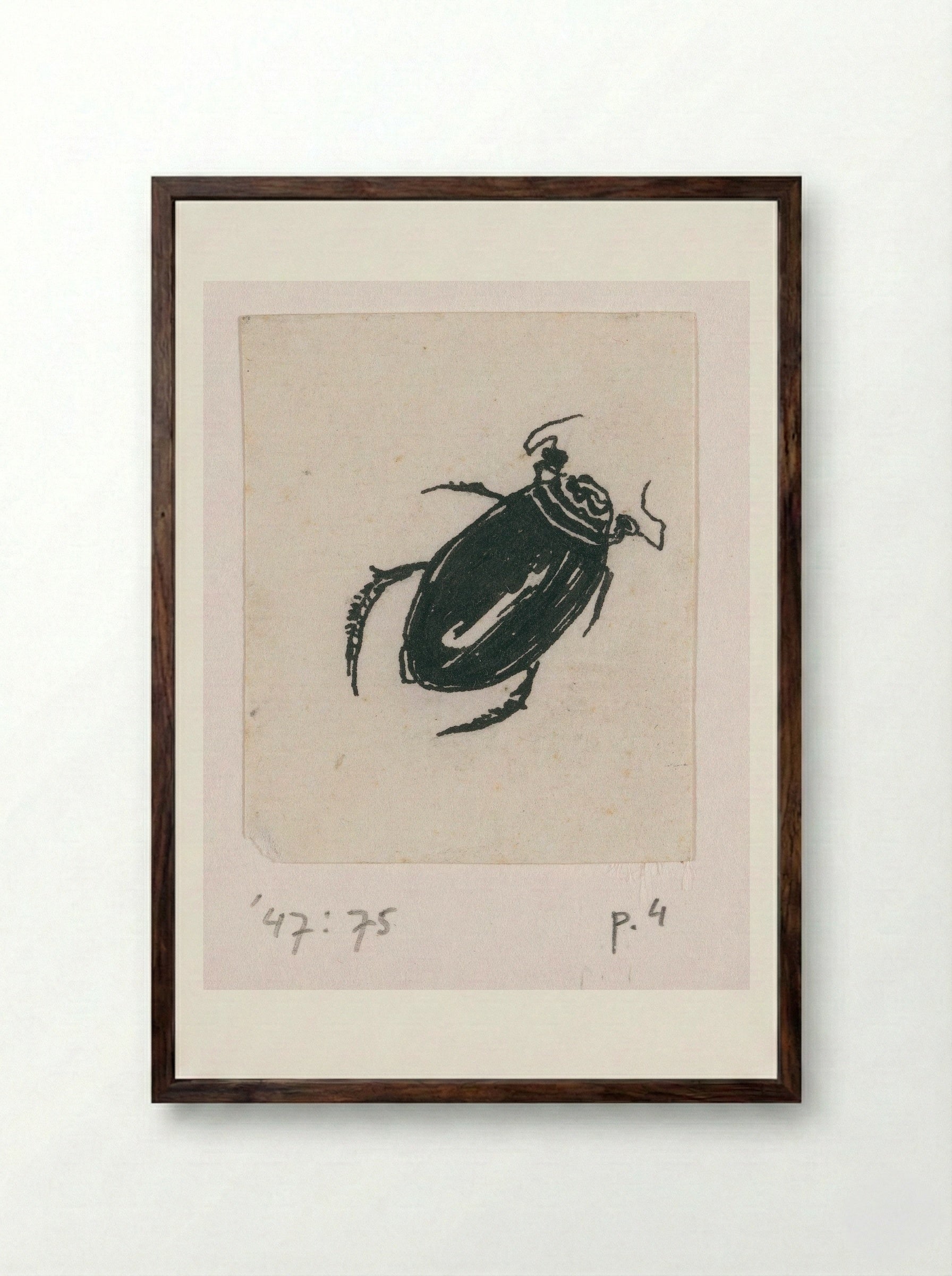 Watertor (Water Beetle) - Willem Wenckebach - Framed Print Dark Wood