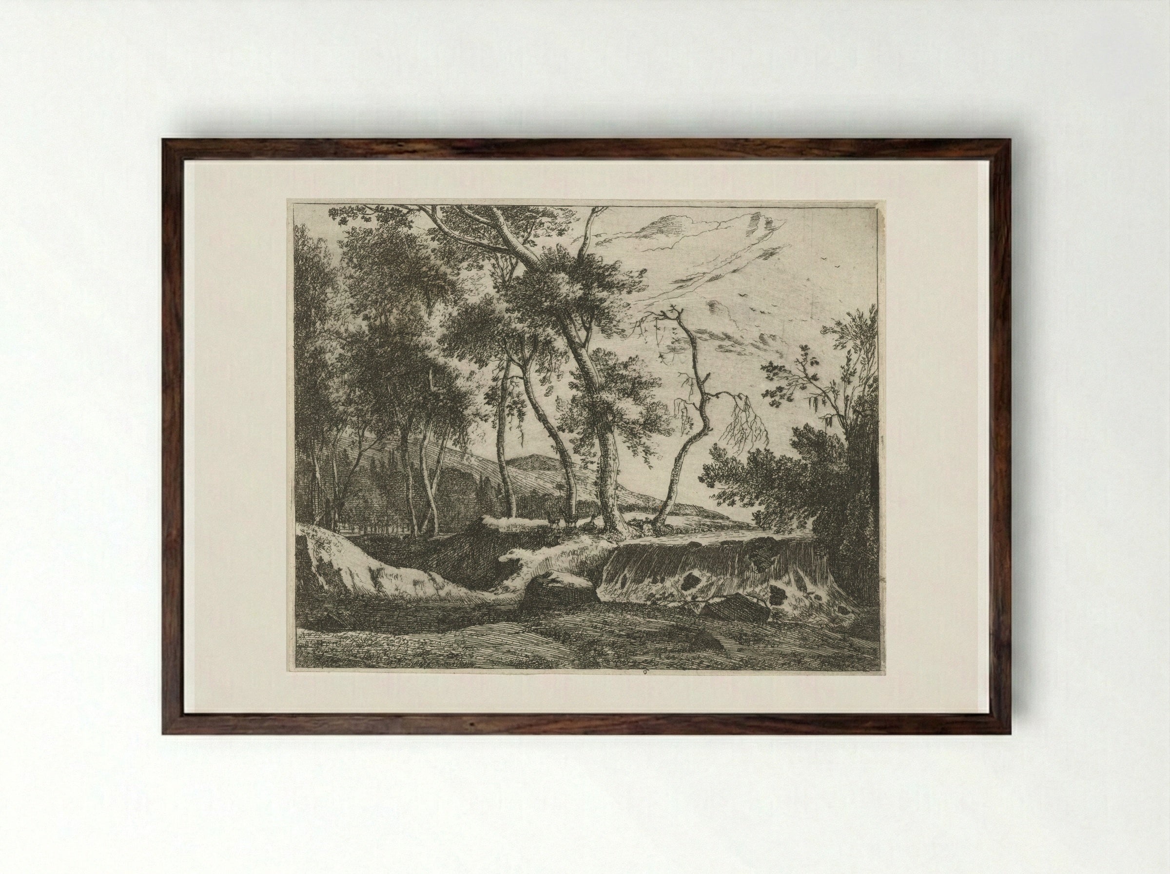 Waterval - Roelant Roghman - Framed Print Dark Wood