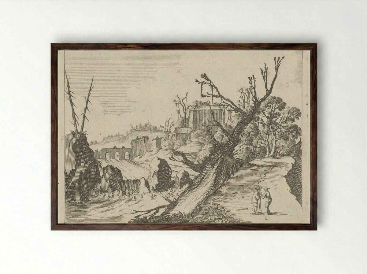 Waterval - Gillis van Scheyndel (I) - Framed Print Dark Wood
