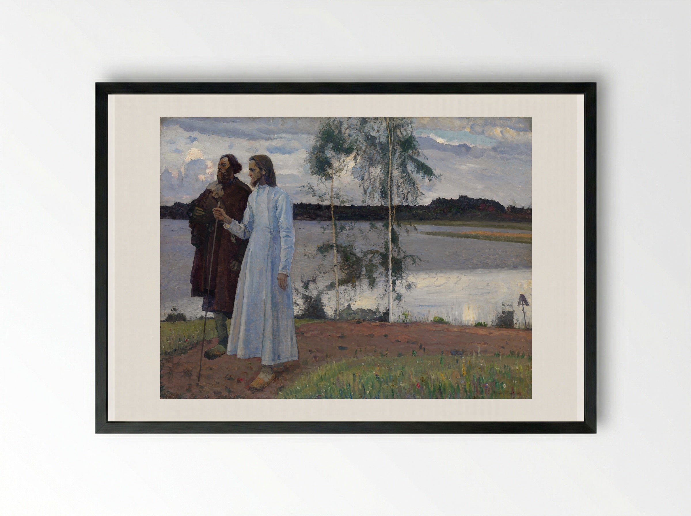 Wayfarer - Mikhail Nesterov - Framed Print Black