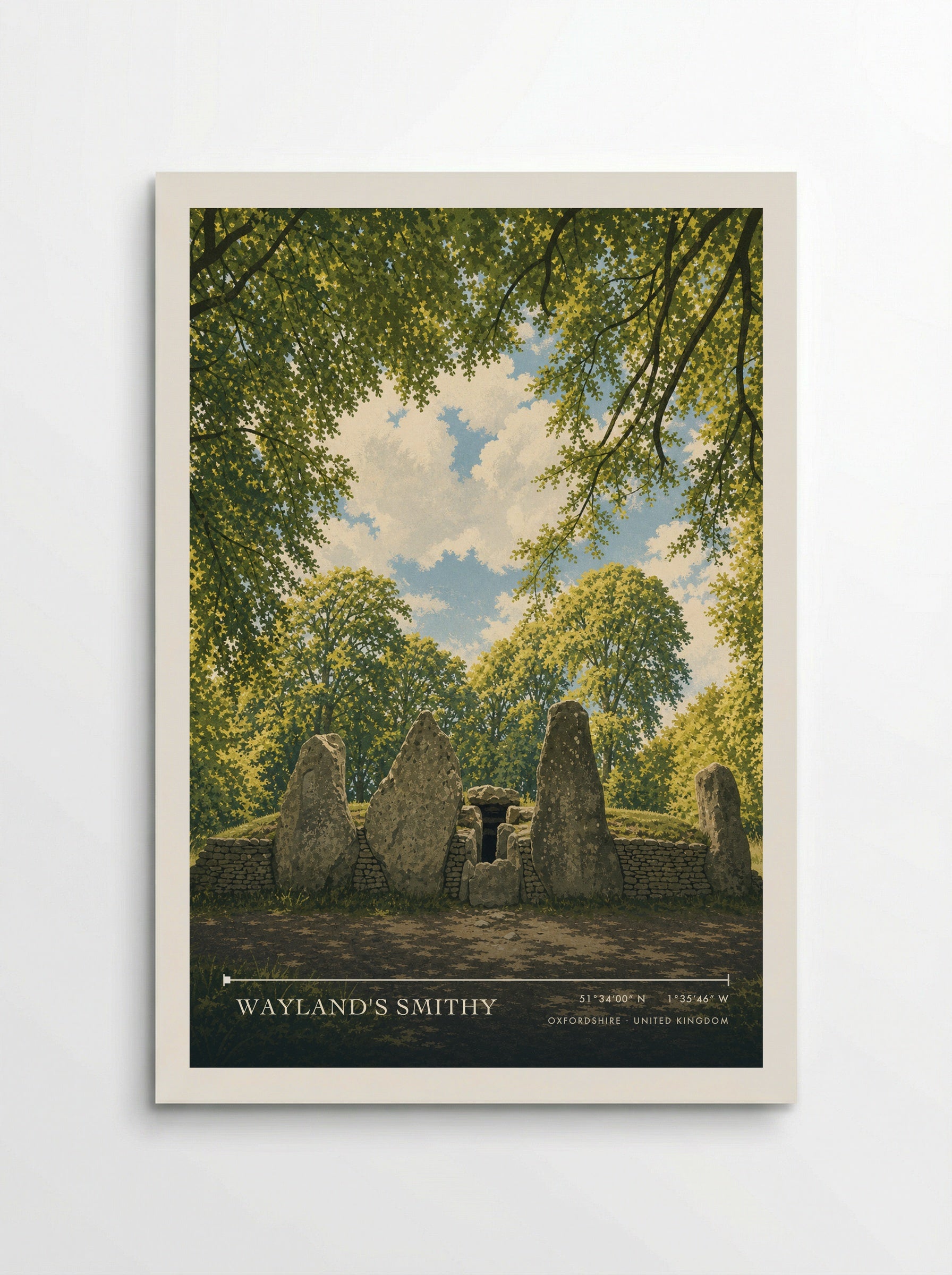 Wayland's Smithy Oxfordshire United Kingdom Travel Poster - Poster