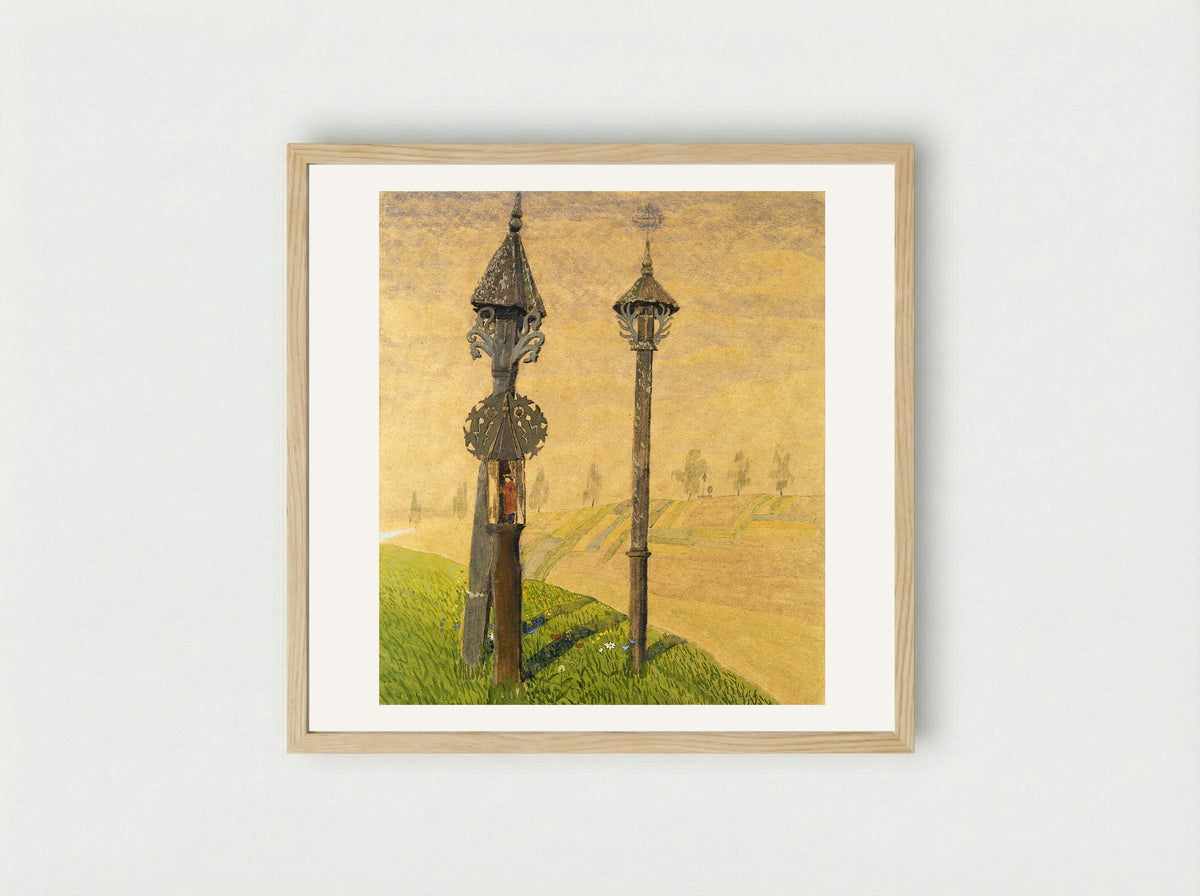 Wayside Crosses of Zemaitija - Mikalojus Konstantinas Čiurlionis - Framed Print Wood