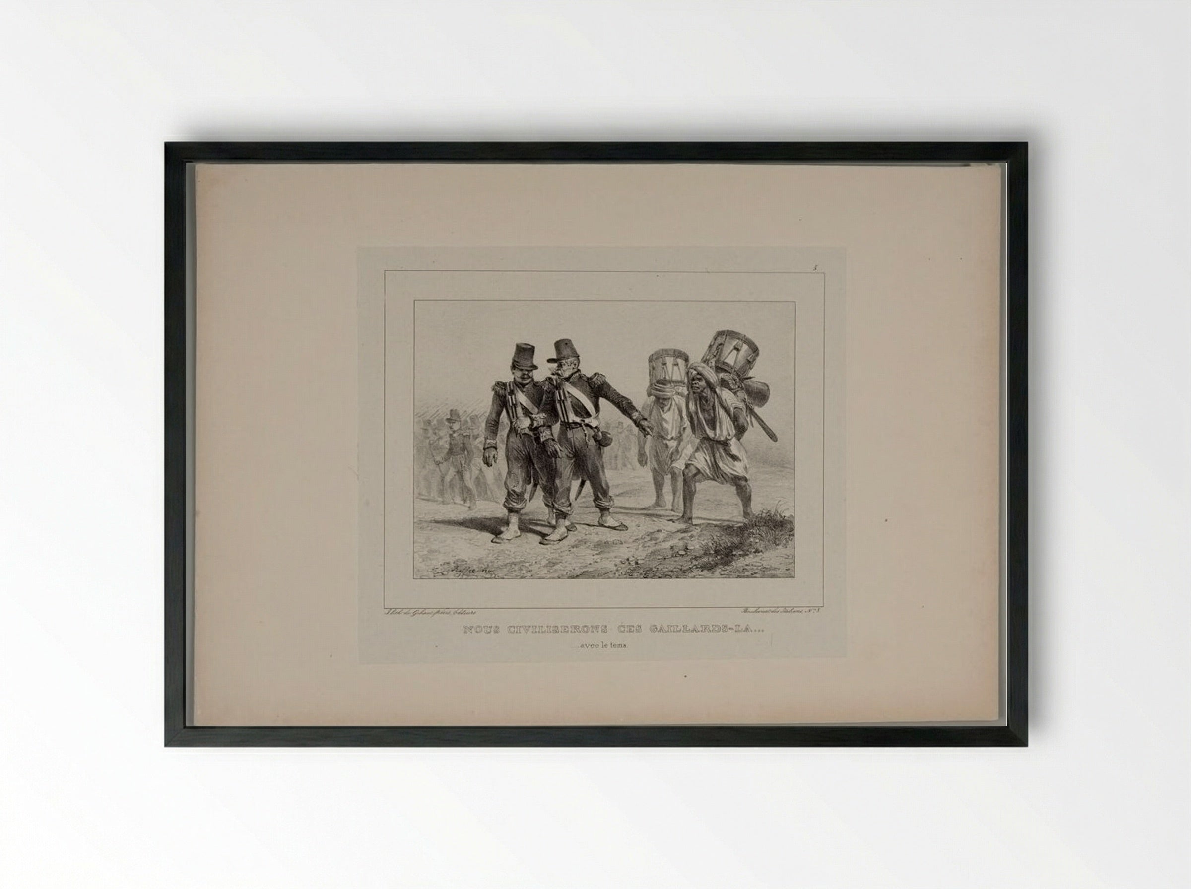 We'll Civilize These Fellows - Denis-Auguste-Marie Raffet - Framed Print Black