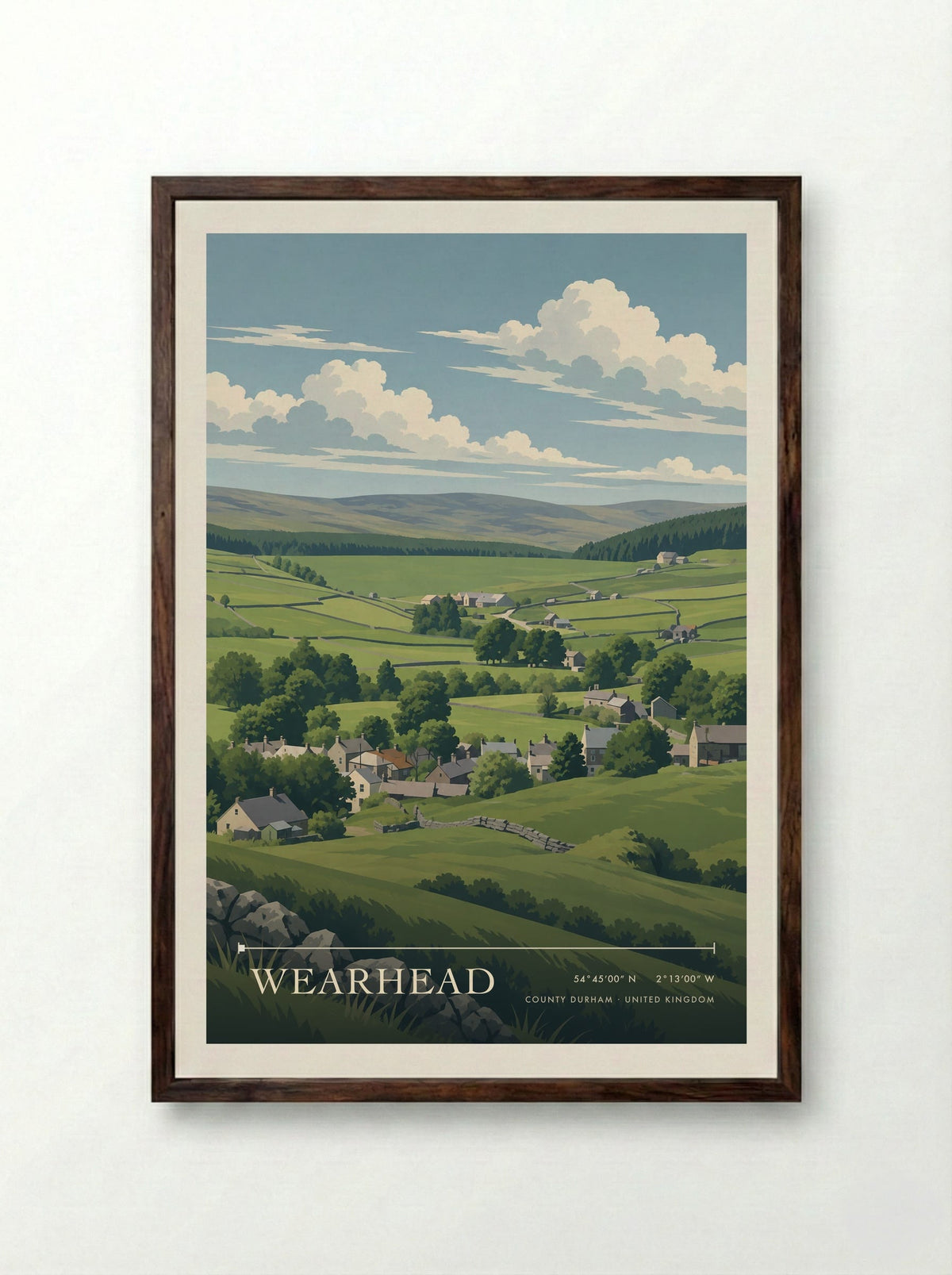 Wearhead, County Durham | Travel Poster - Framed Print Dark Wood
