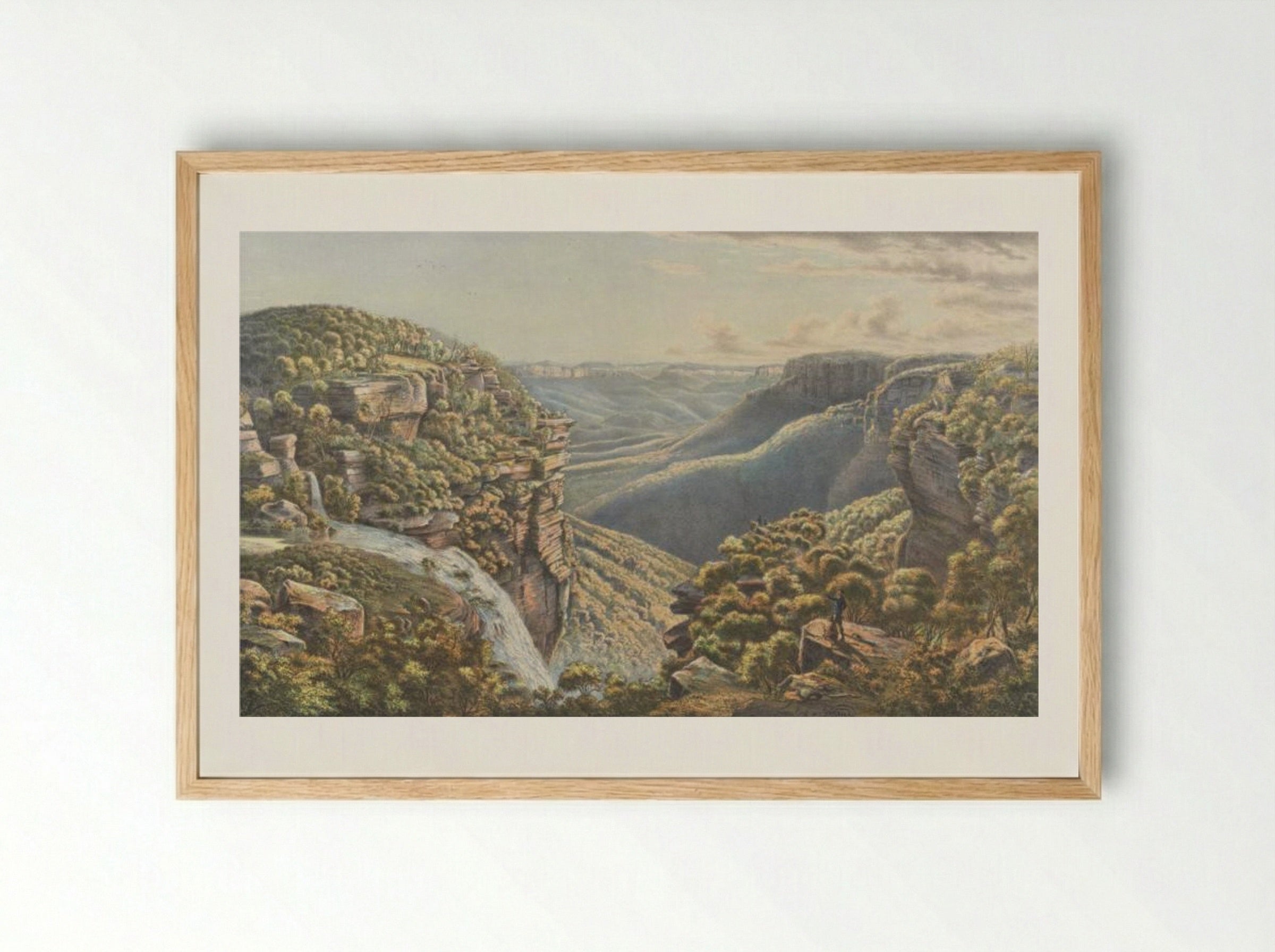 Weatherboard Fall, N.S.W. - Eugene von Guerard - Framed Print Wood