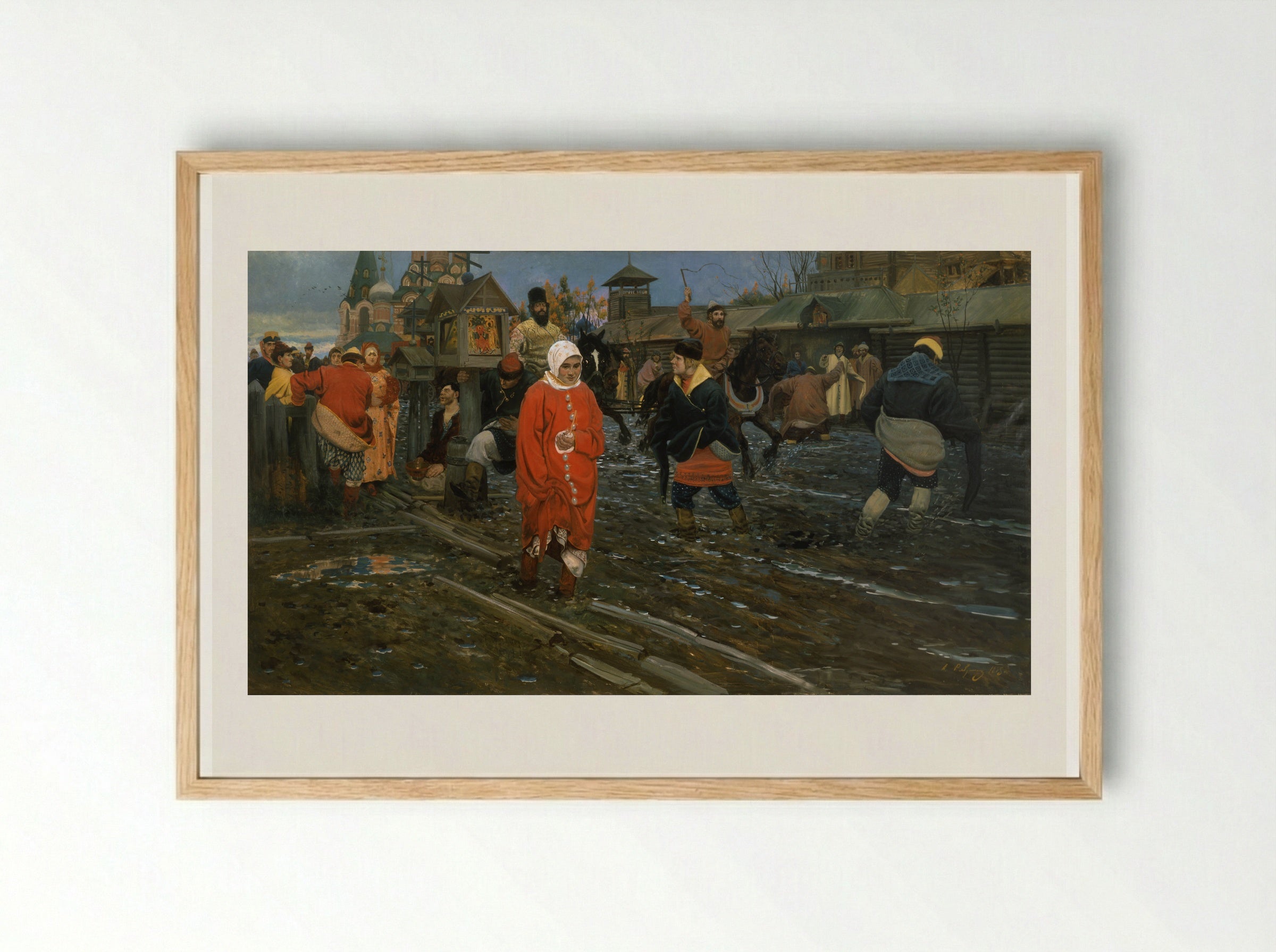 Wedding Train in the XVII Century, Moscow - Andrei Ryabushkin - Framed Print Wood