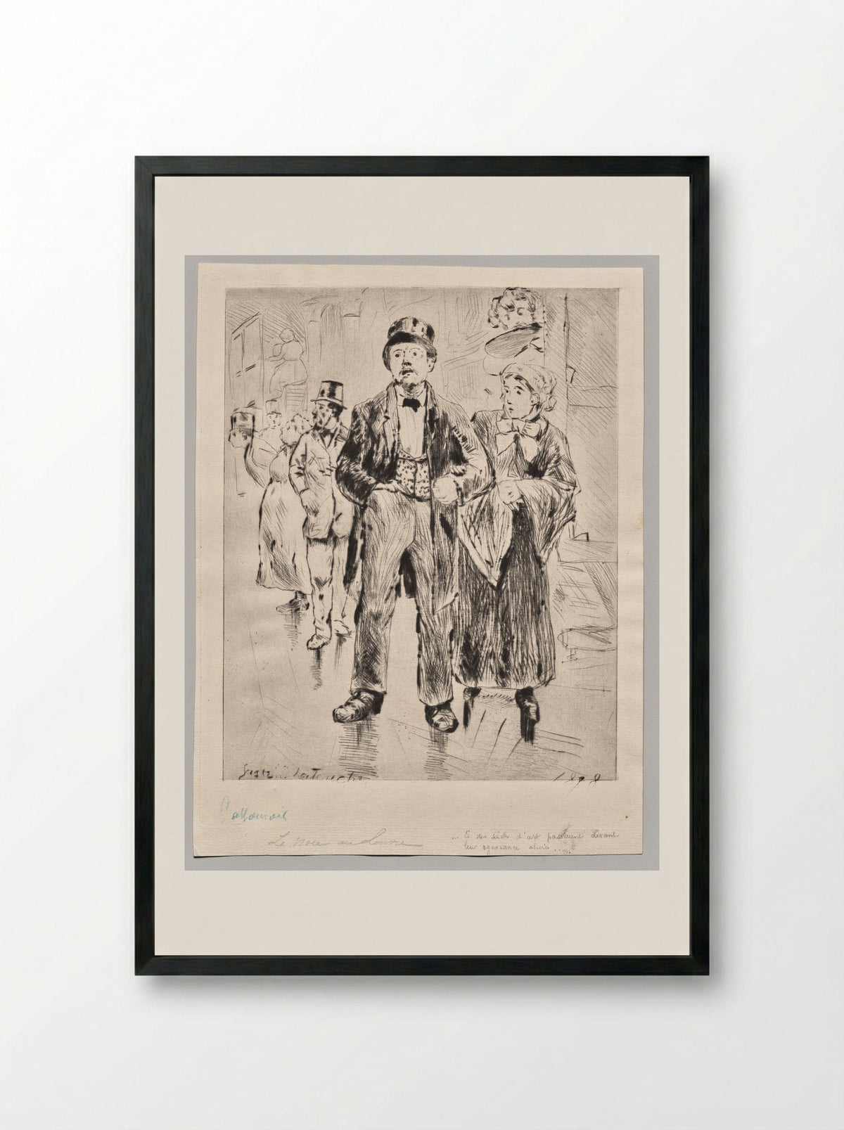 Wedding at the Louvre - Gaston de Latouche - Framed Print Black