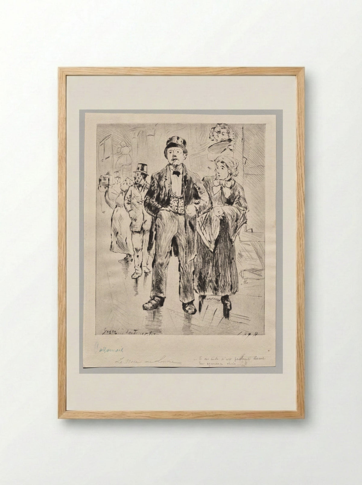 Wedding at the Louvre - Gaston de Latouche - Framed Print Wood