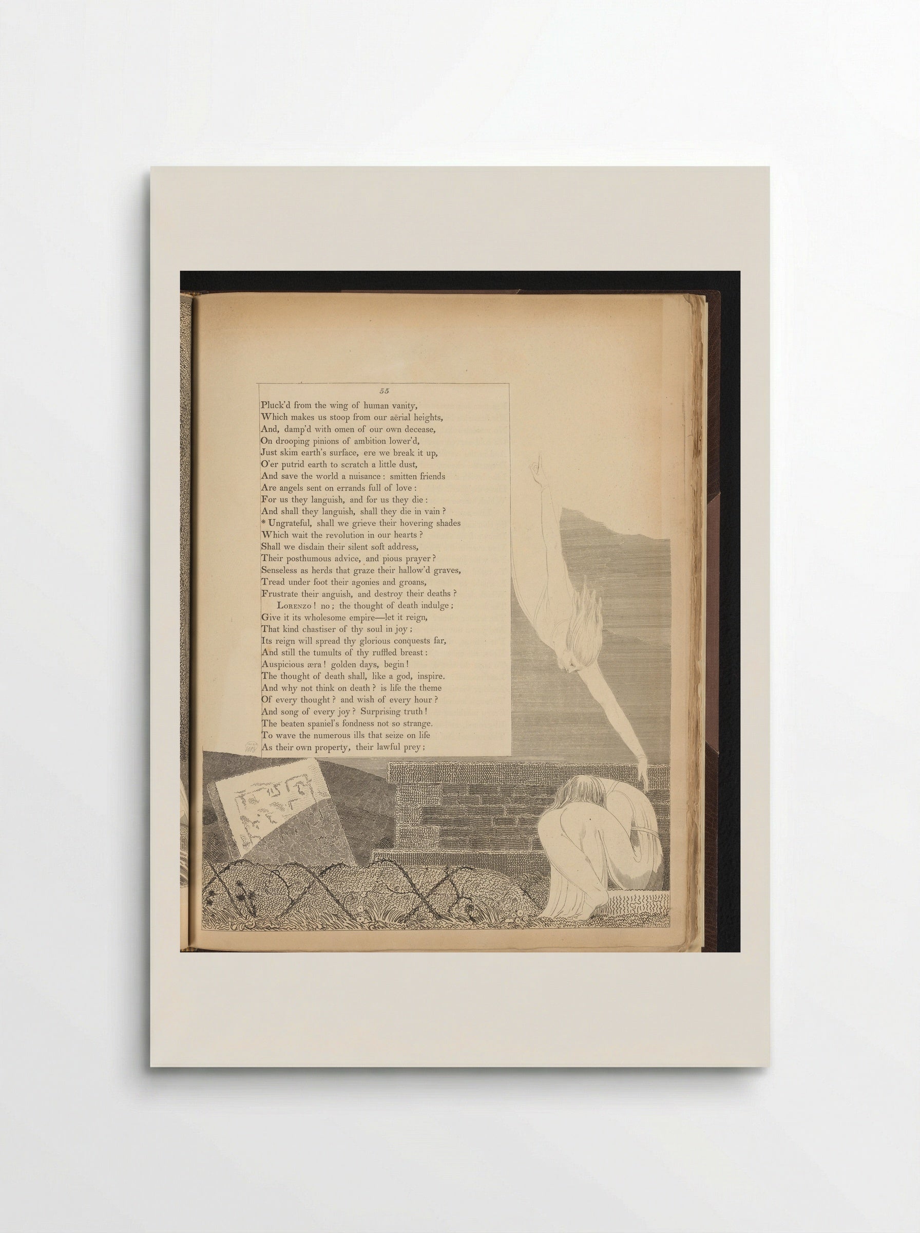 Weeping Person at Grave - William Blake - Poster