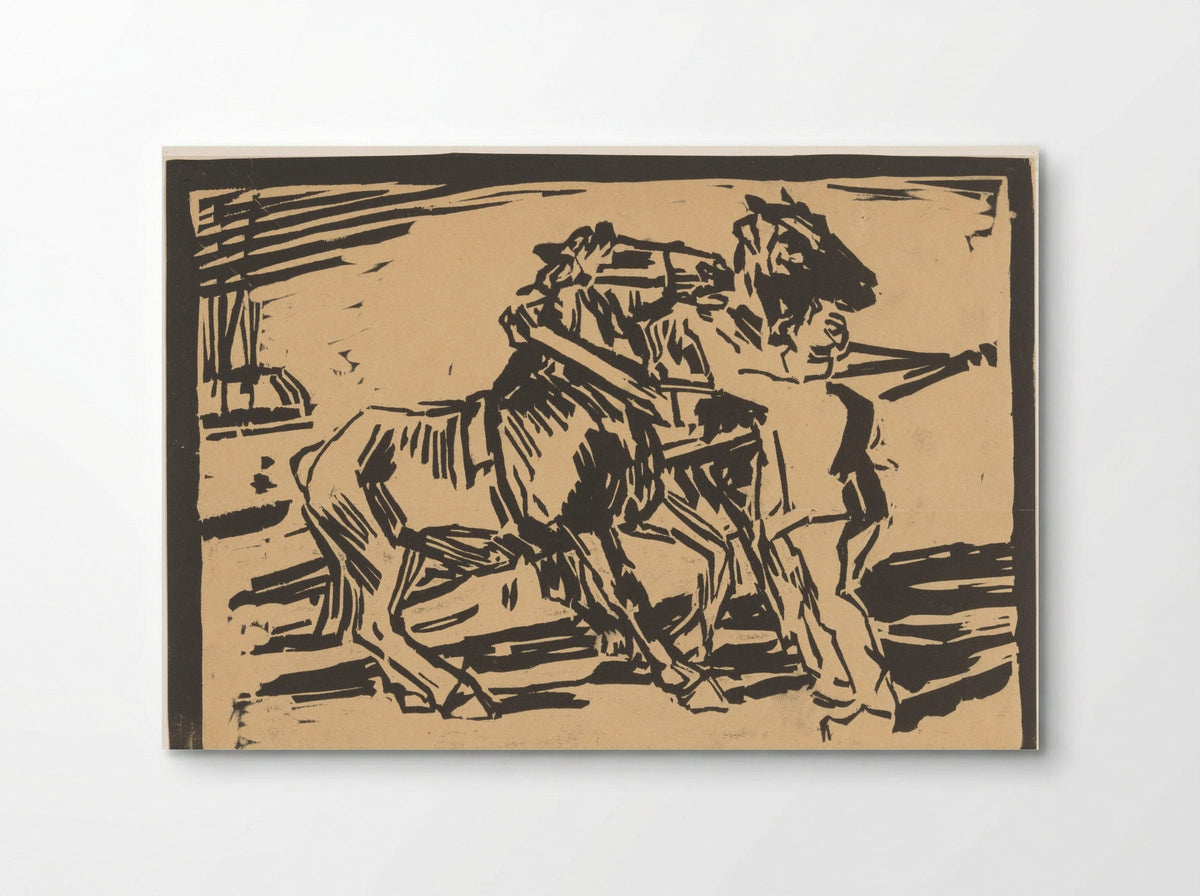 Weerspannige paarden - Marius Richters - Poster