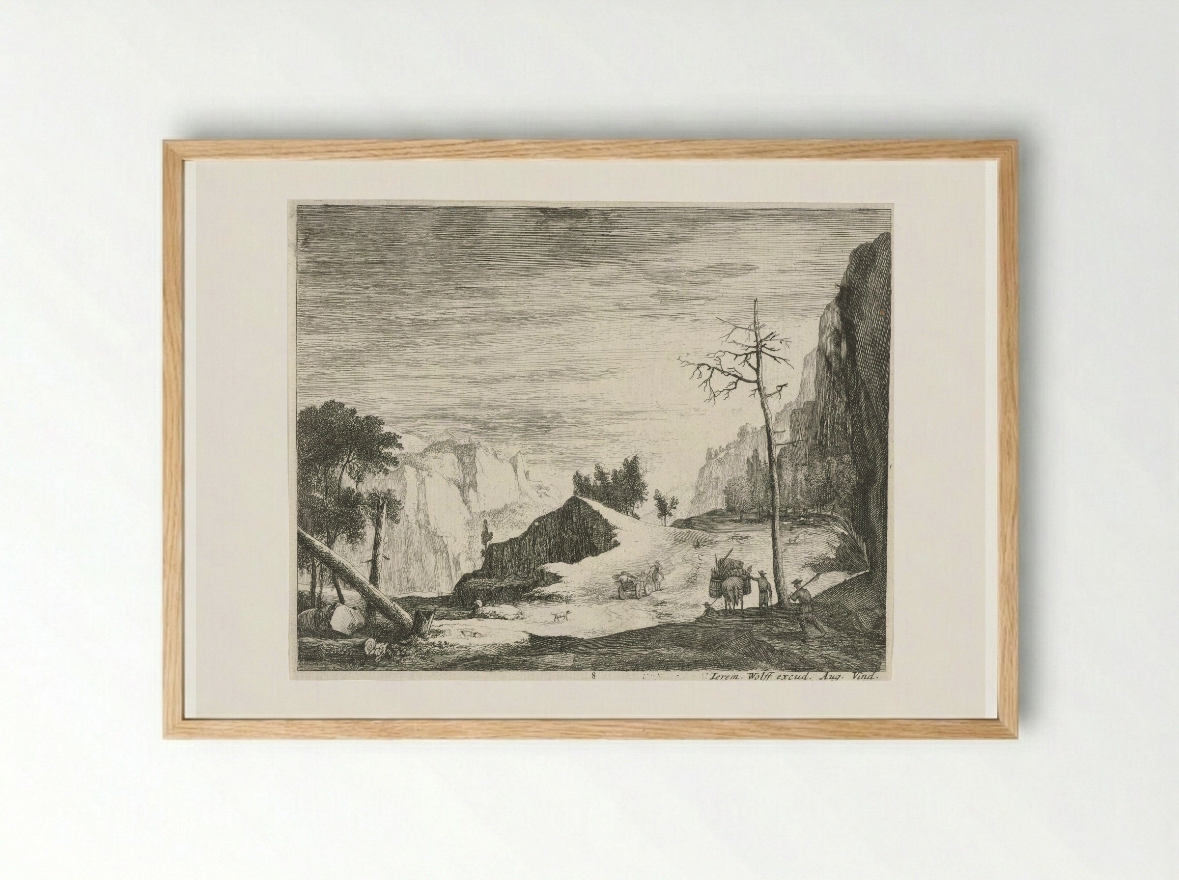 Weg in een berglandschap - Roelant Roghman - Framed Print Wood
