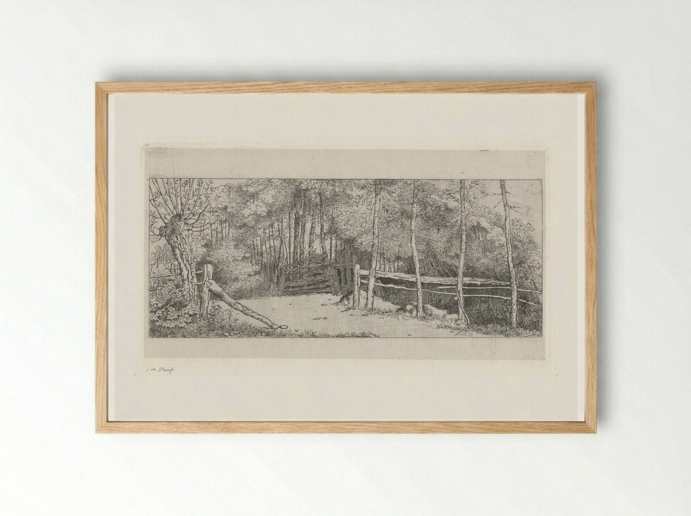 Weggetje langs een bos te Cronensteyn - Jacobus Ludovicus Cornet - Framed Print Wood
