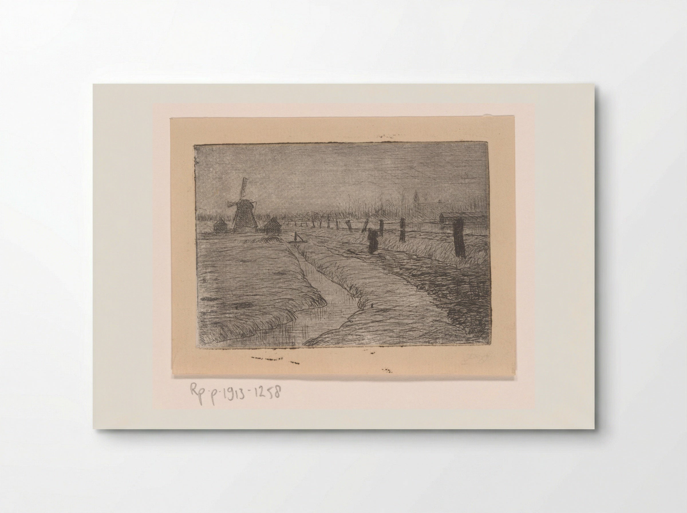 Weidelandschap met molen - Philip Zilcken - Poster