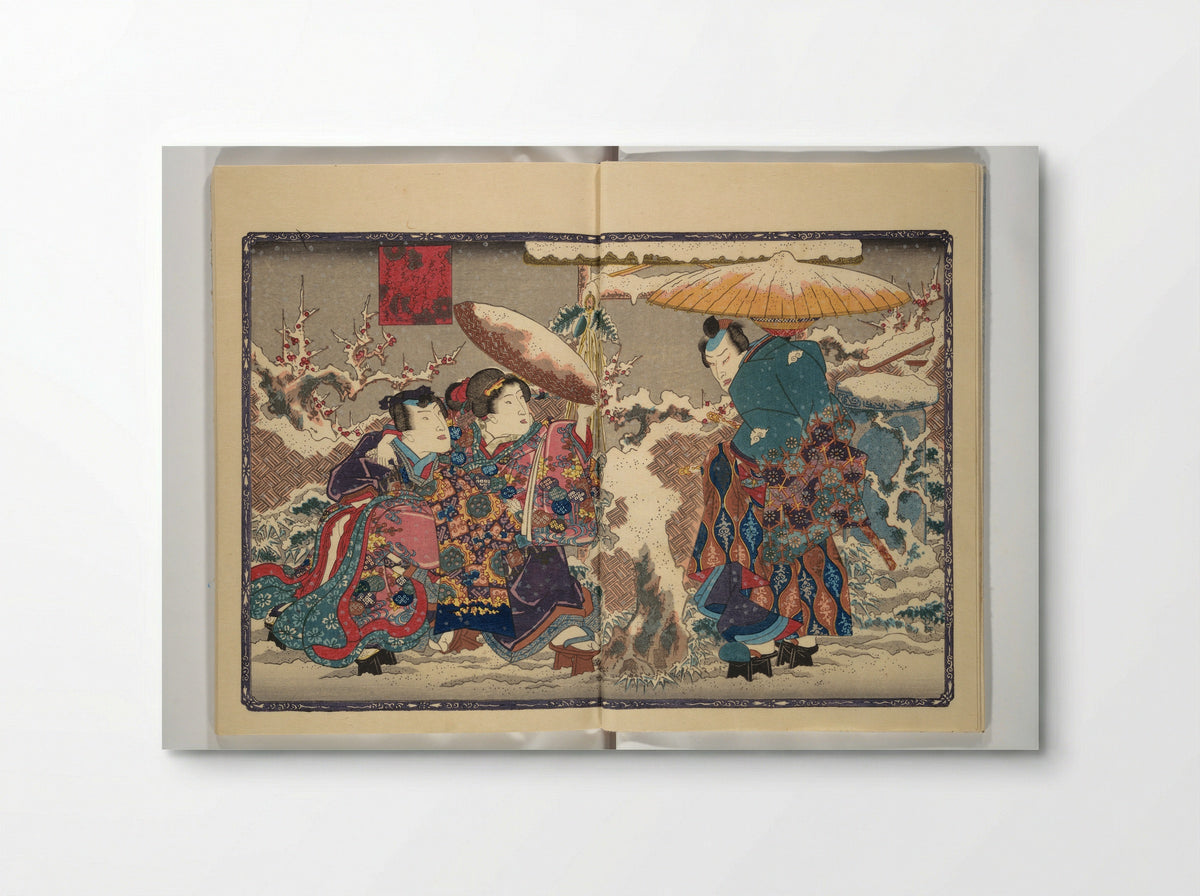 Weighing the Goods of Love (Enshoku shinasadame) - Utagawa Kunimori II - Poster