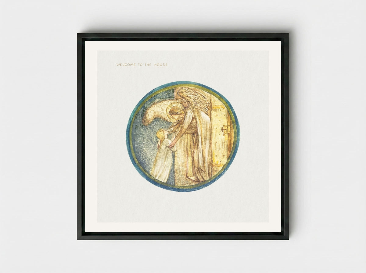 Welcome to the House, from The Flower Book - Edward Burne-Jones - Framed Canvas Black