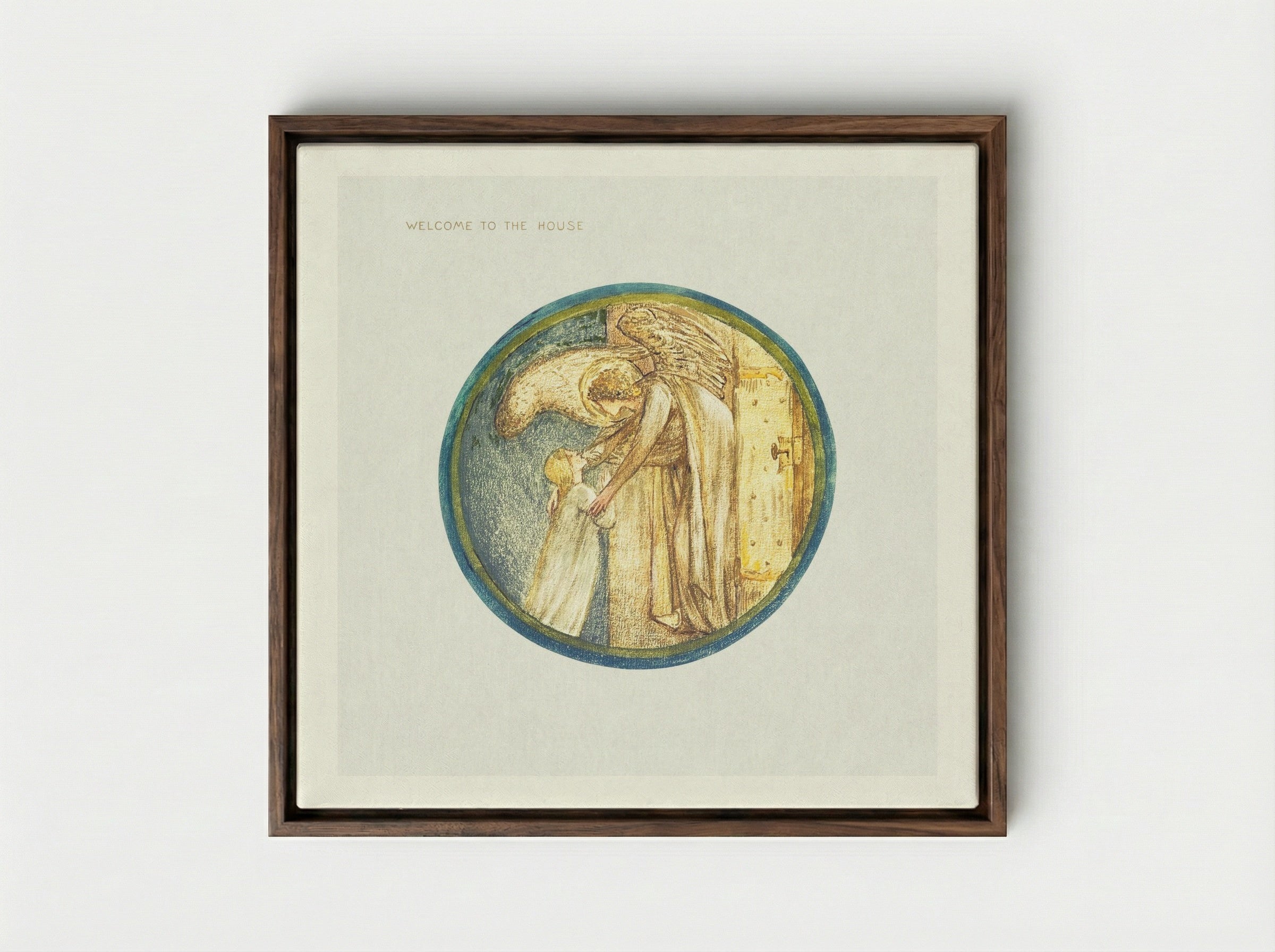 Welcome to the House, from The Flower Book - Edward Burne-Jones - Framed Canvas Dark Wood