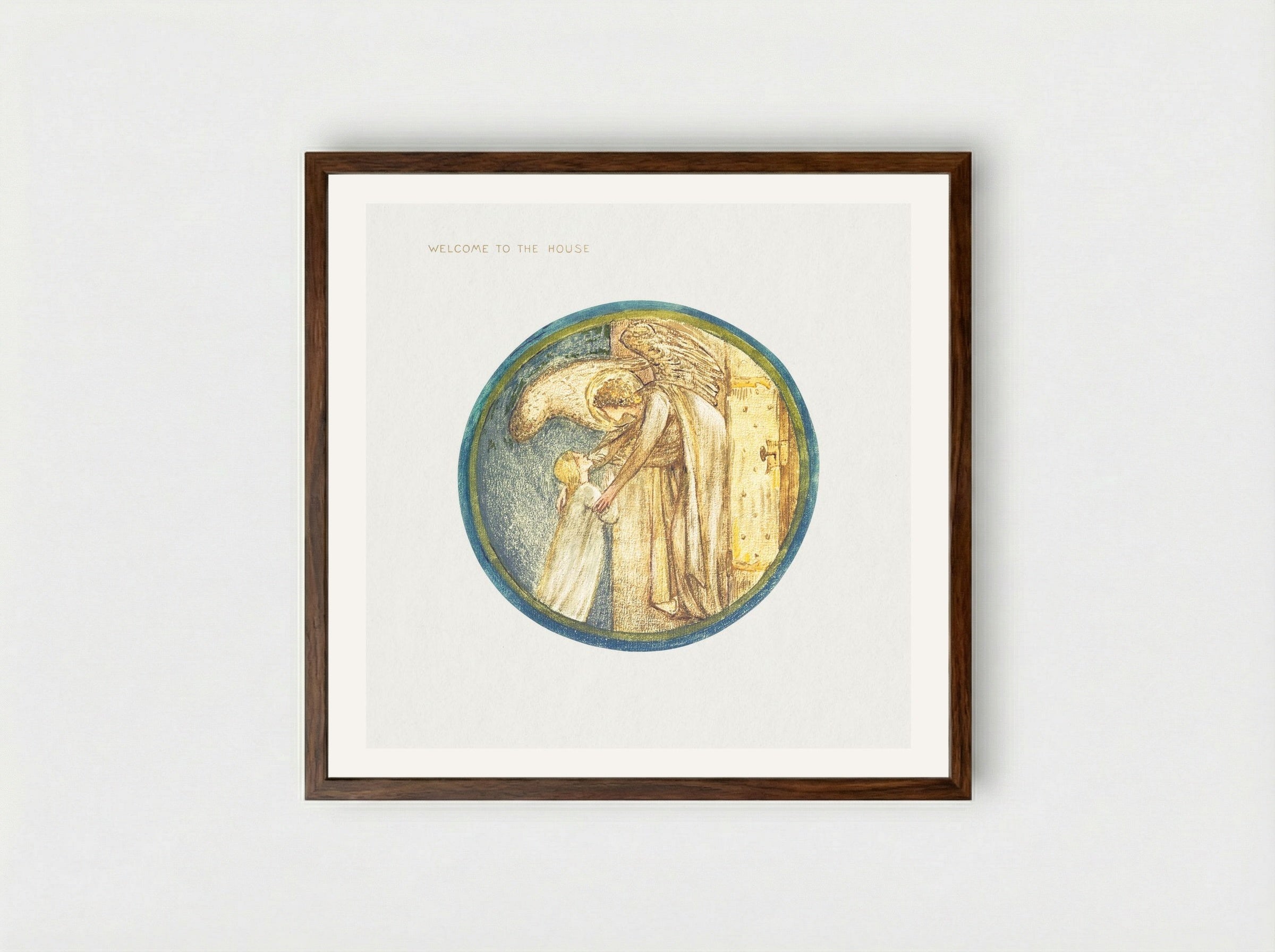 Welcome to the House, from The Flower Book - Edward Burne-Jones - Framed Print Dark Wood