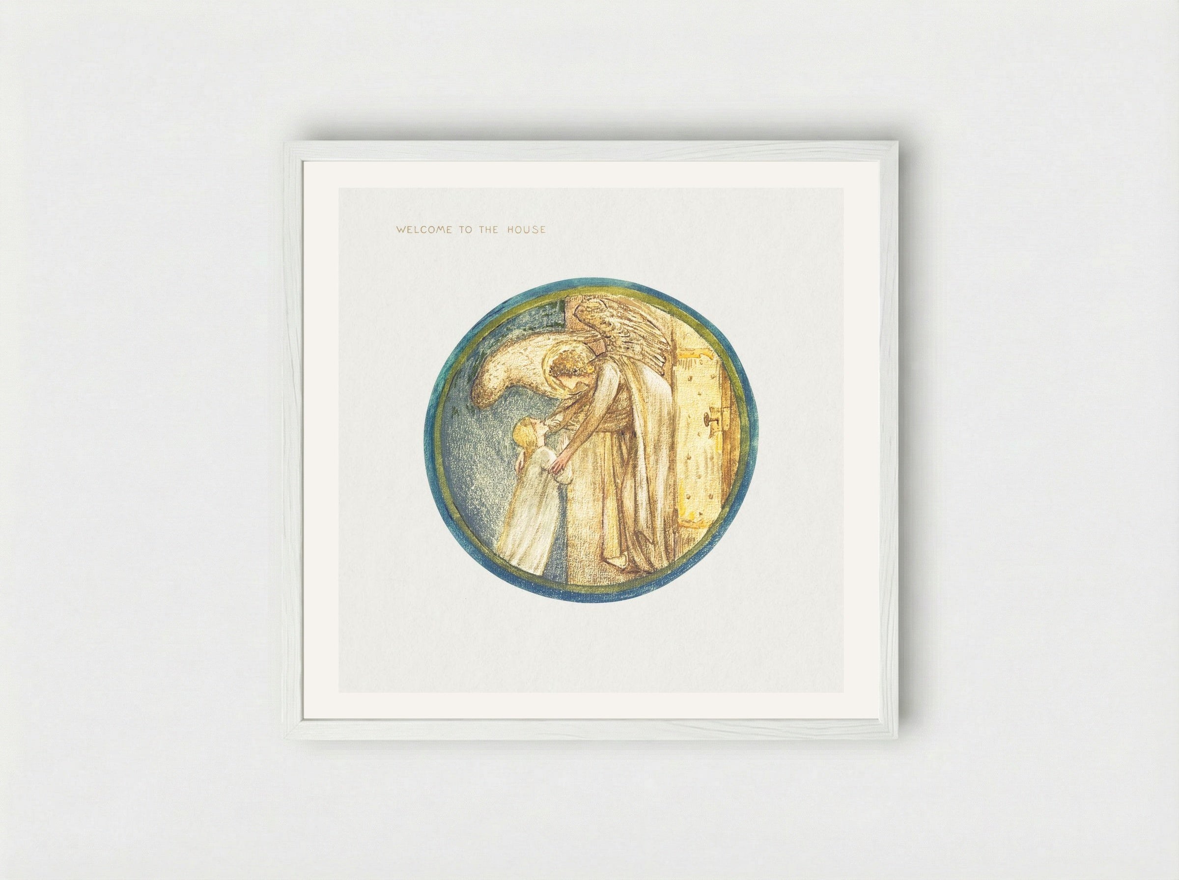 Welcome to the House, from The Flower Book - Edward Burne-Jones - Framed Print White