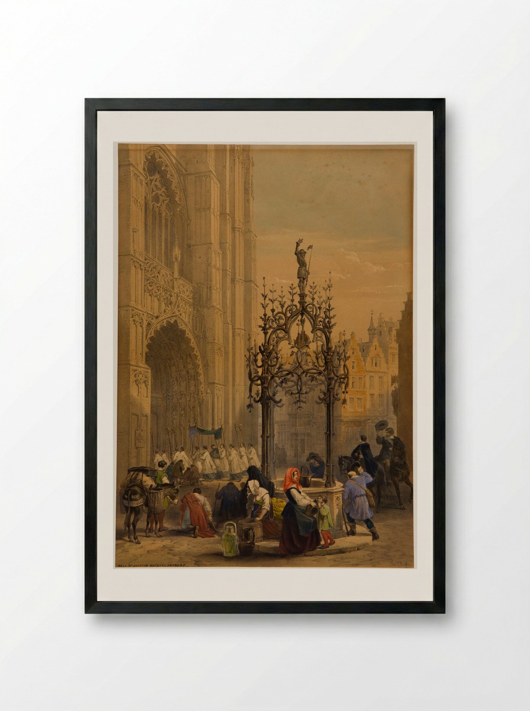 Well of Quintin Matzys, Antwerp - Louis Haghe - Framed Print Black