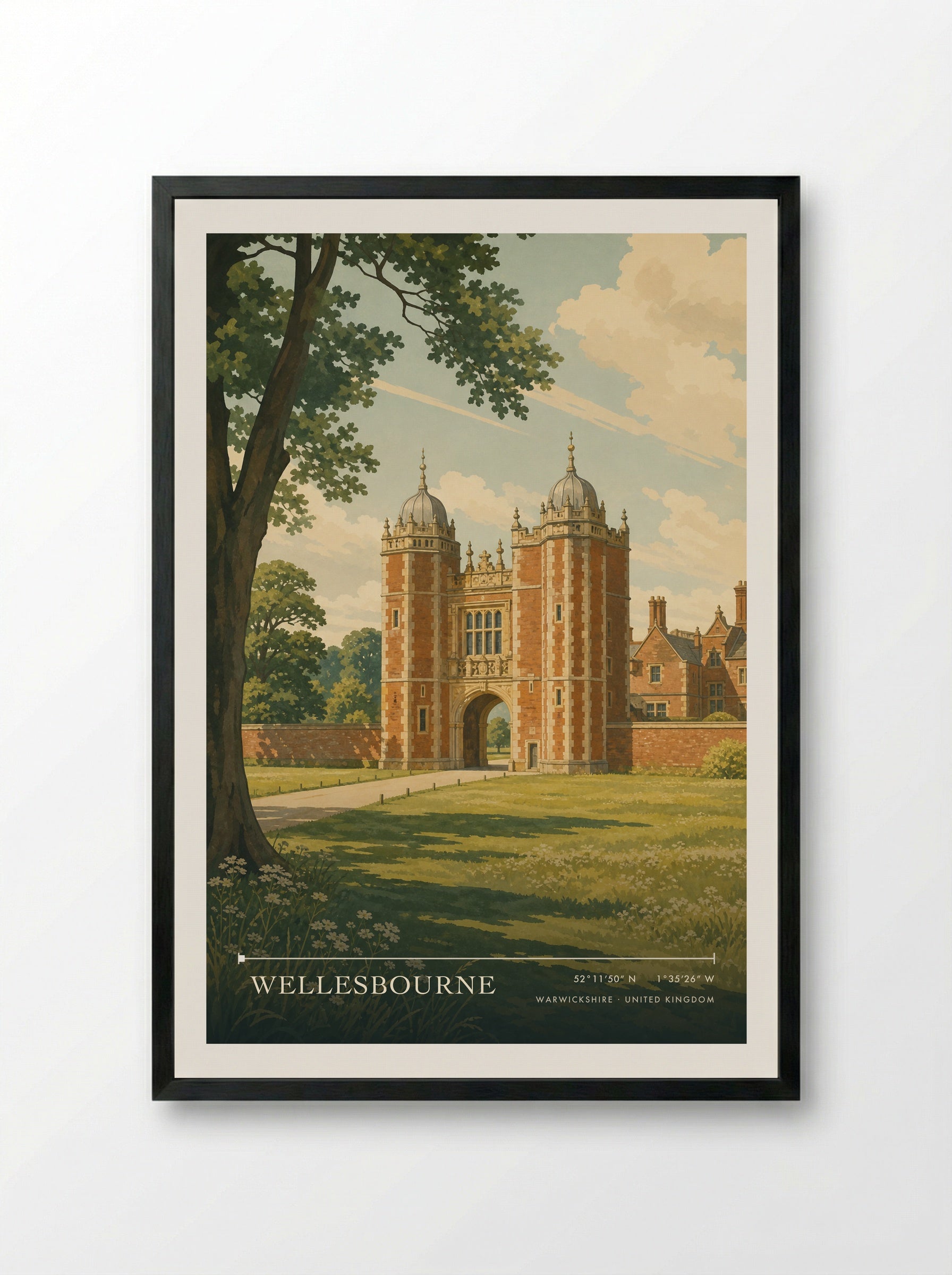 Wellesbourne Warwickshire United Kingdom Travel Poster - Framed Print Black