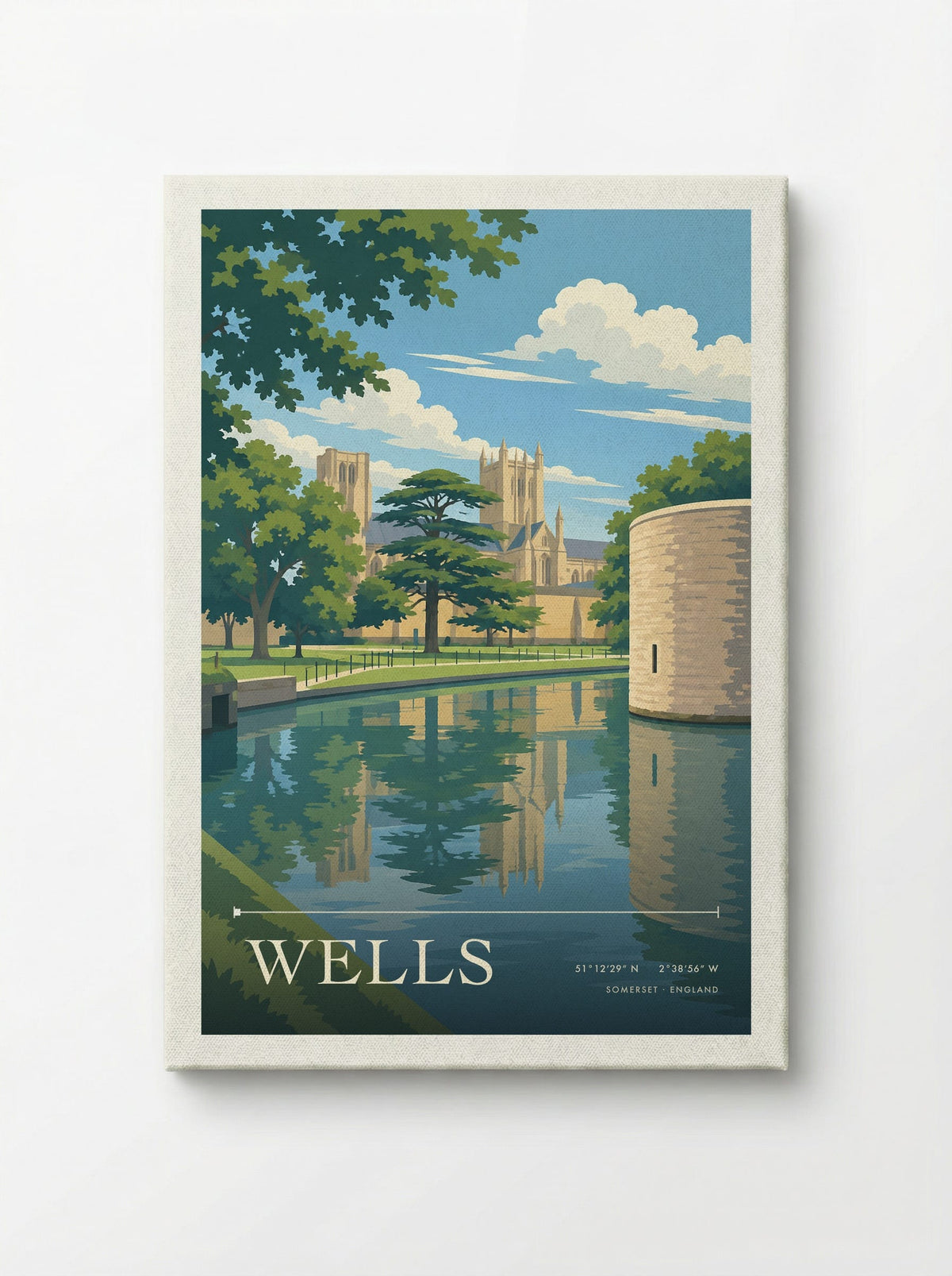 Wells, Somerset | Travel Poster - Canvas