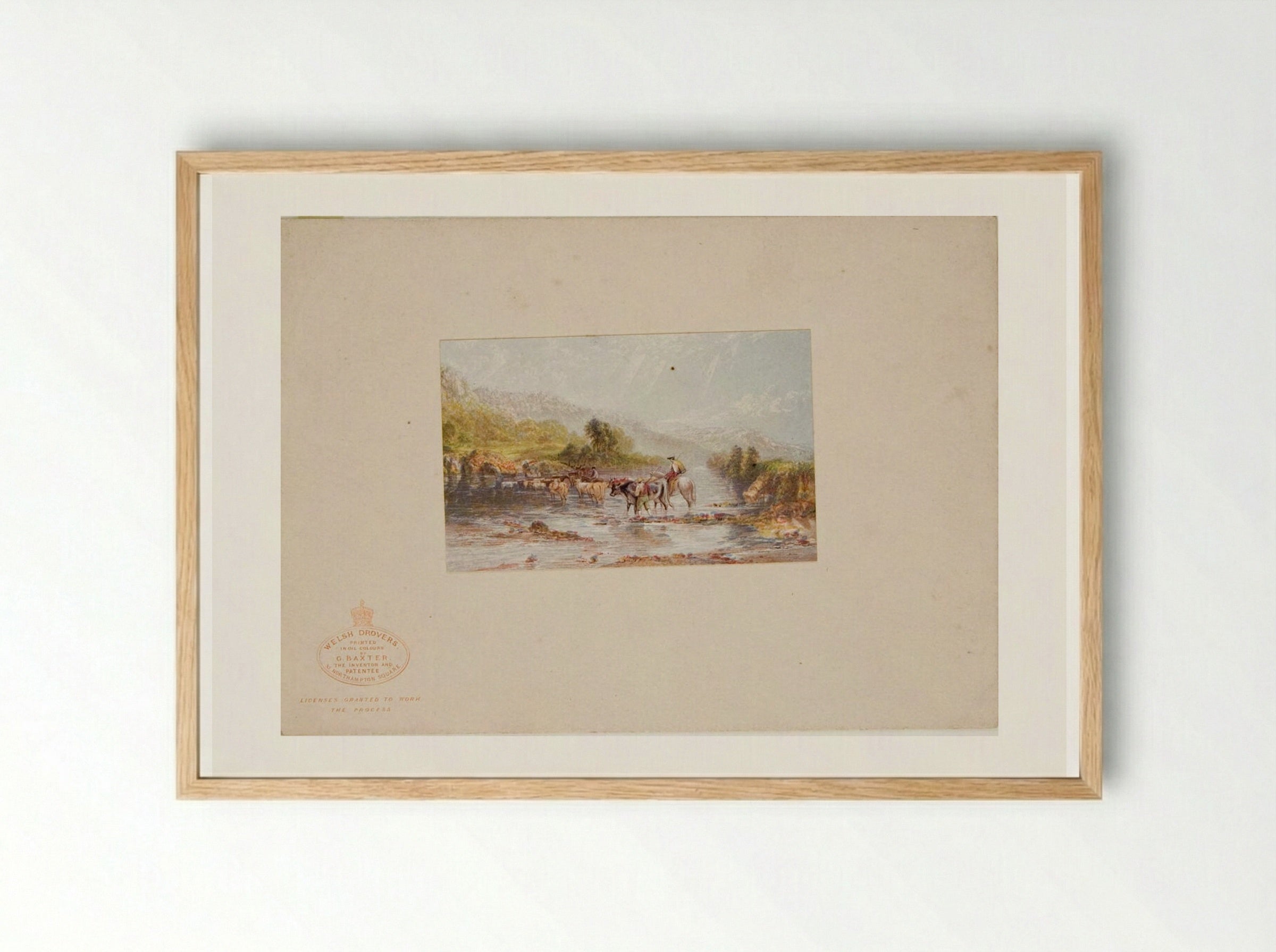 Welsh Drovers - George Baxter - Framed Print Wood