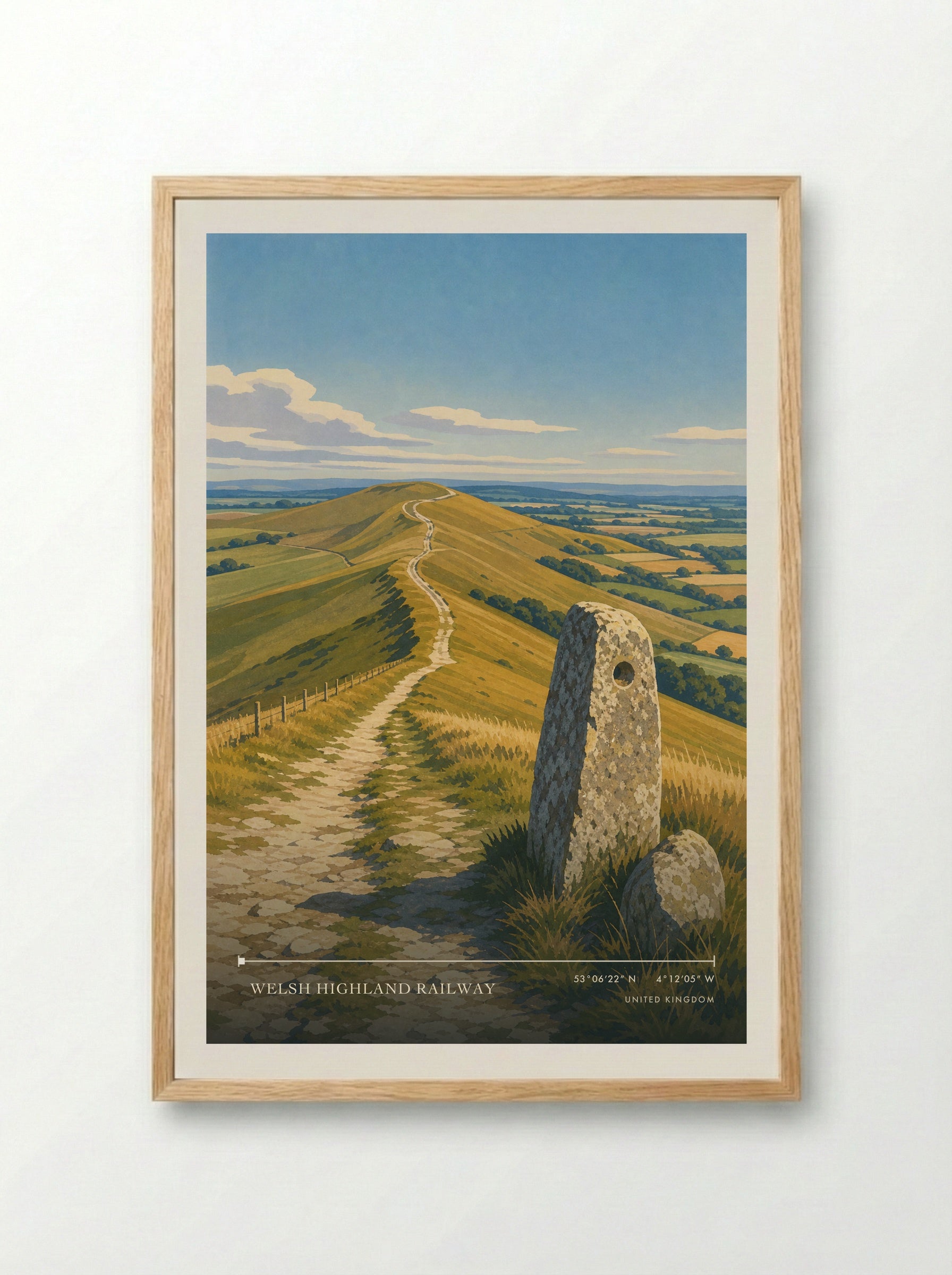 Welsh Highland Railway United Kingdom Travel Poster - Framed Print Wood