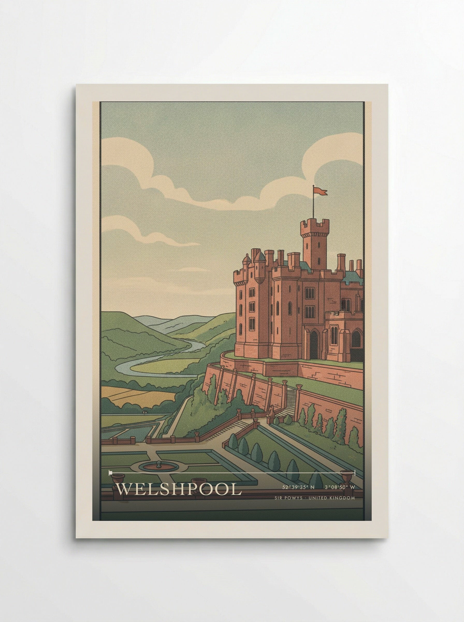 Welshpool Sir Powys United Kingdom Travel Poster - Poster