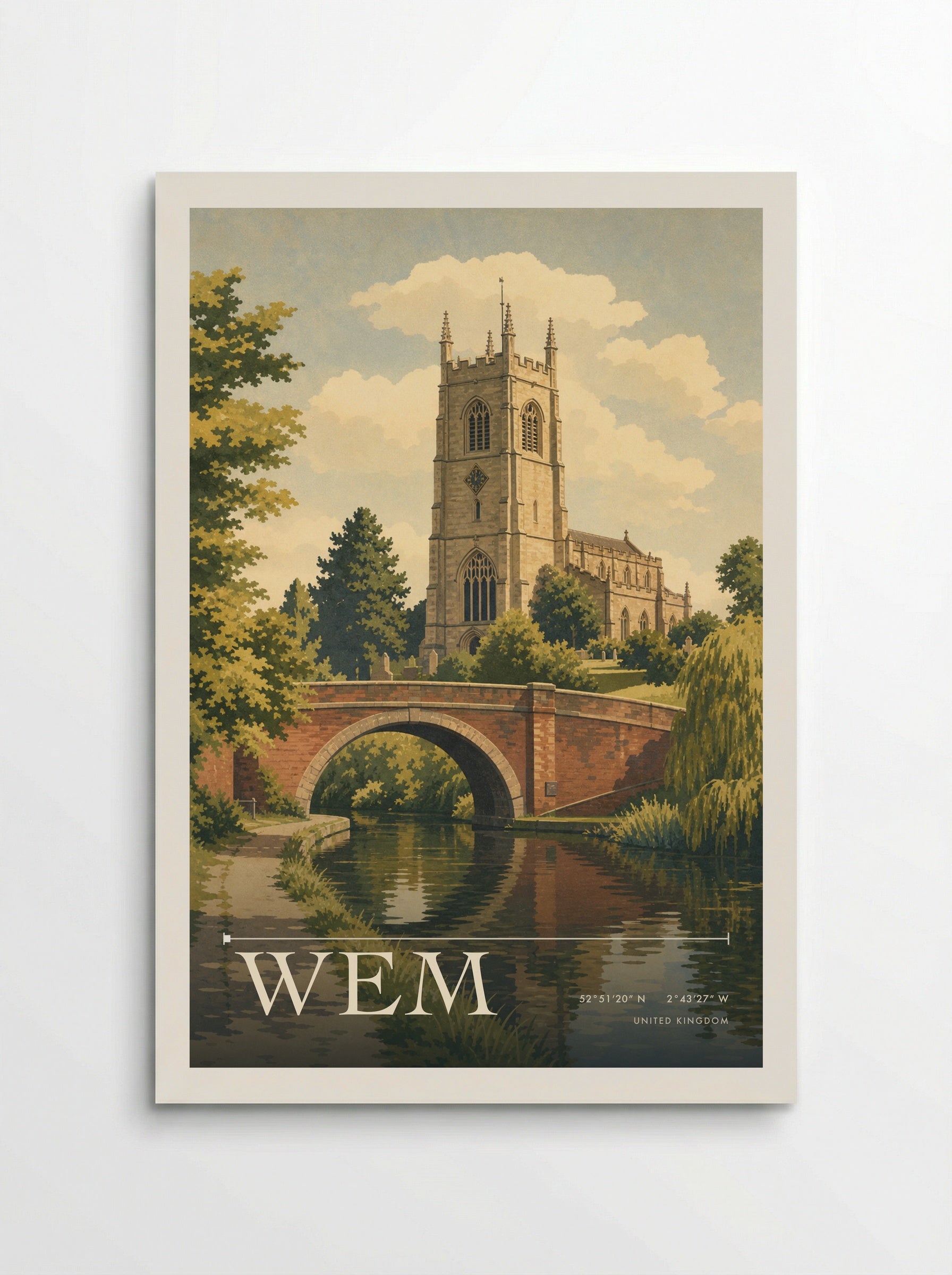 Wem United Kingdom Travel Poster - Poster