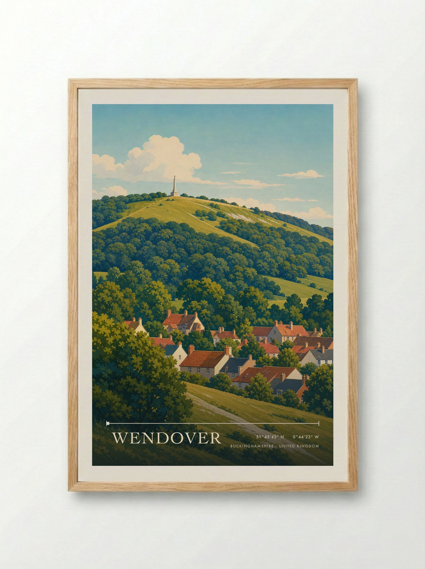 Wendover Buckinghamshire United Kingdom Travel Poster - Framed Print Wood