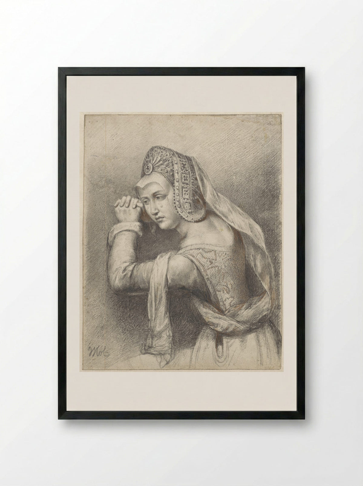 Wenende Maria Magdalena - Woutherus Mol - Framed Print Black