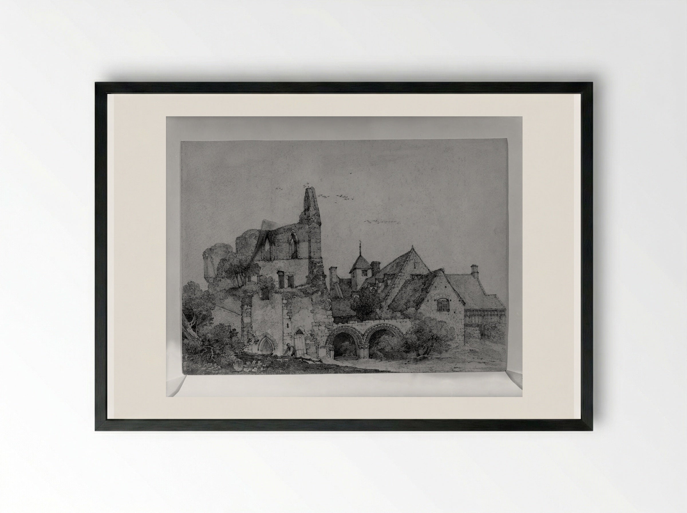 Wenlock Priory - John Sell Cotman - Framed Print Black