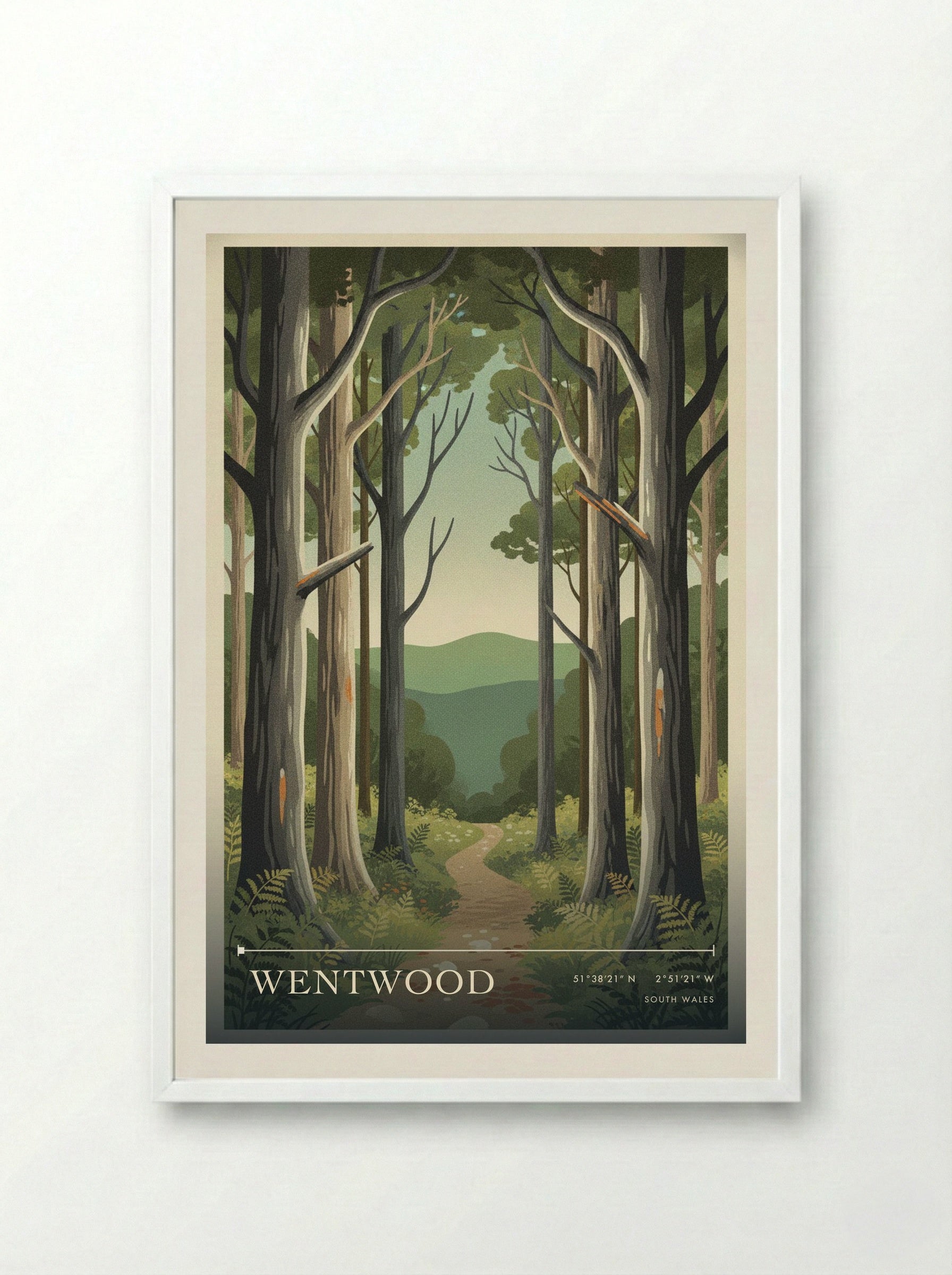 Wentwood South Wales Wales Travel Poster - Framed Print White