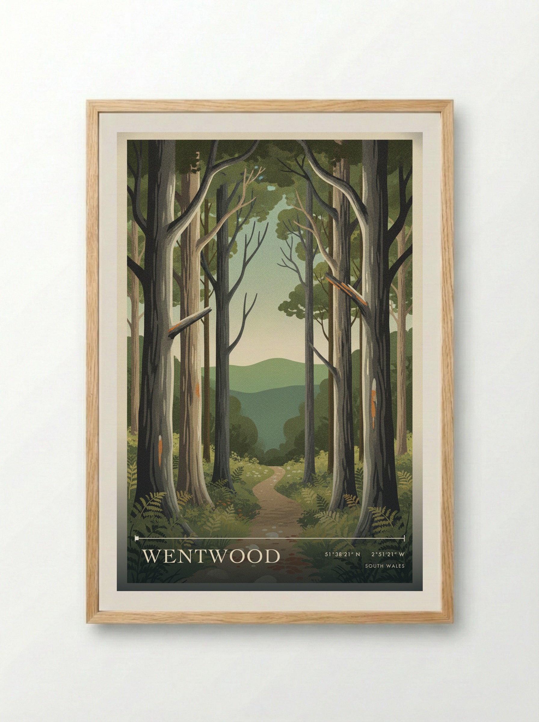 Wentwood South Wales Wales Travel Poster - Framed Print Wood