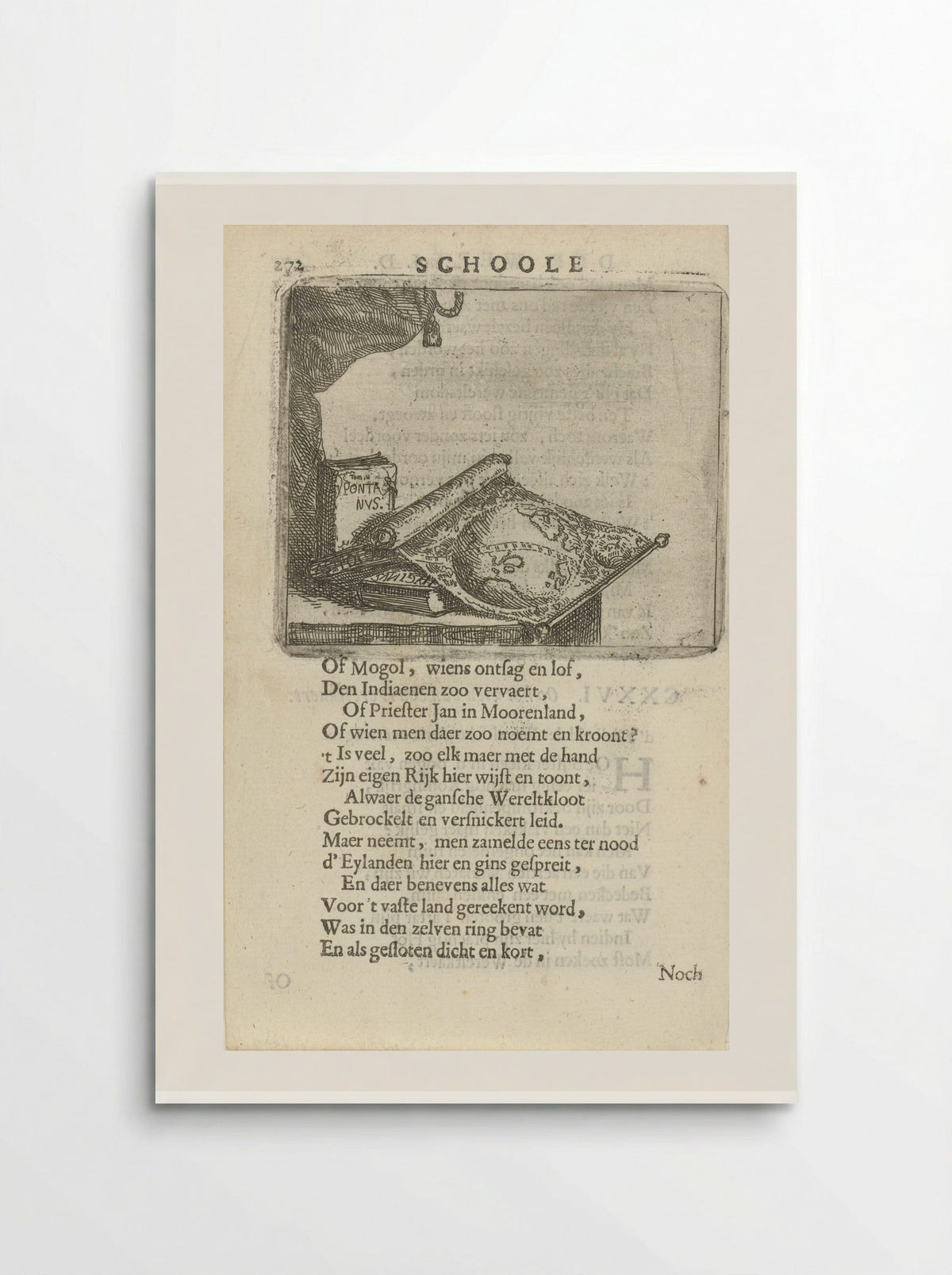 Wereldkaart en boeken - Arnold Houbraken - Poster