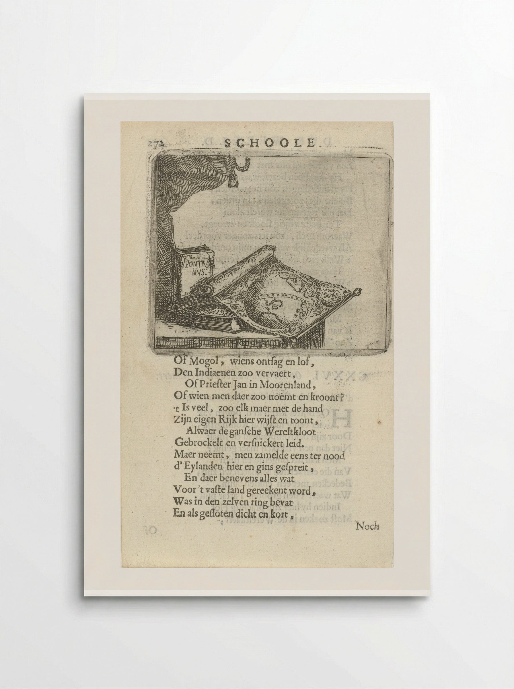 Wereldkaart en boeken - Arnold Houbraken - Poster