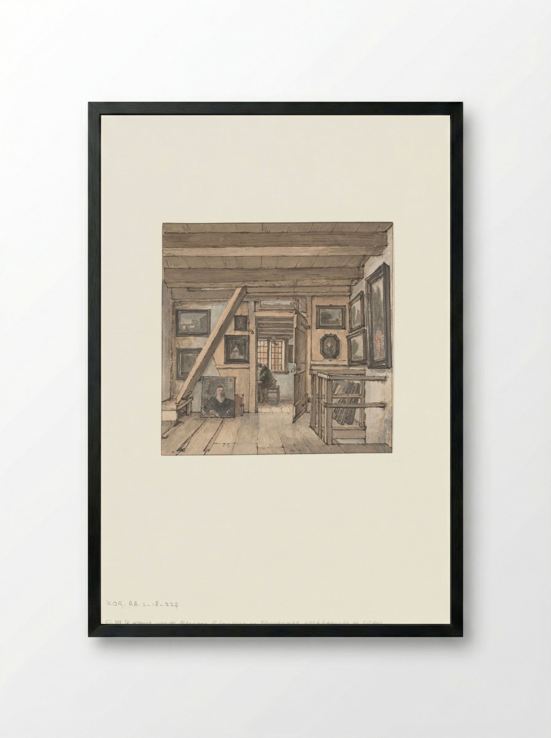 Werkkamer van de kunstenaar - Gerrit Lamberts - Framed Print Black