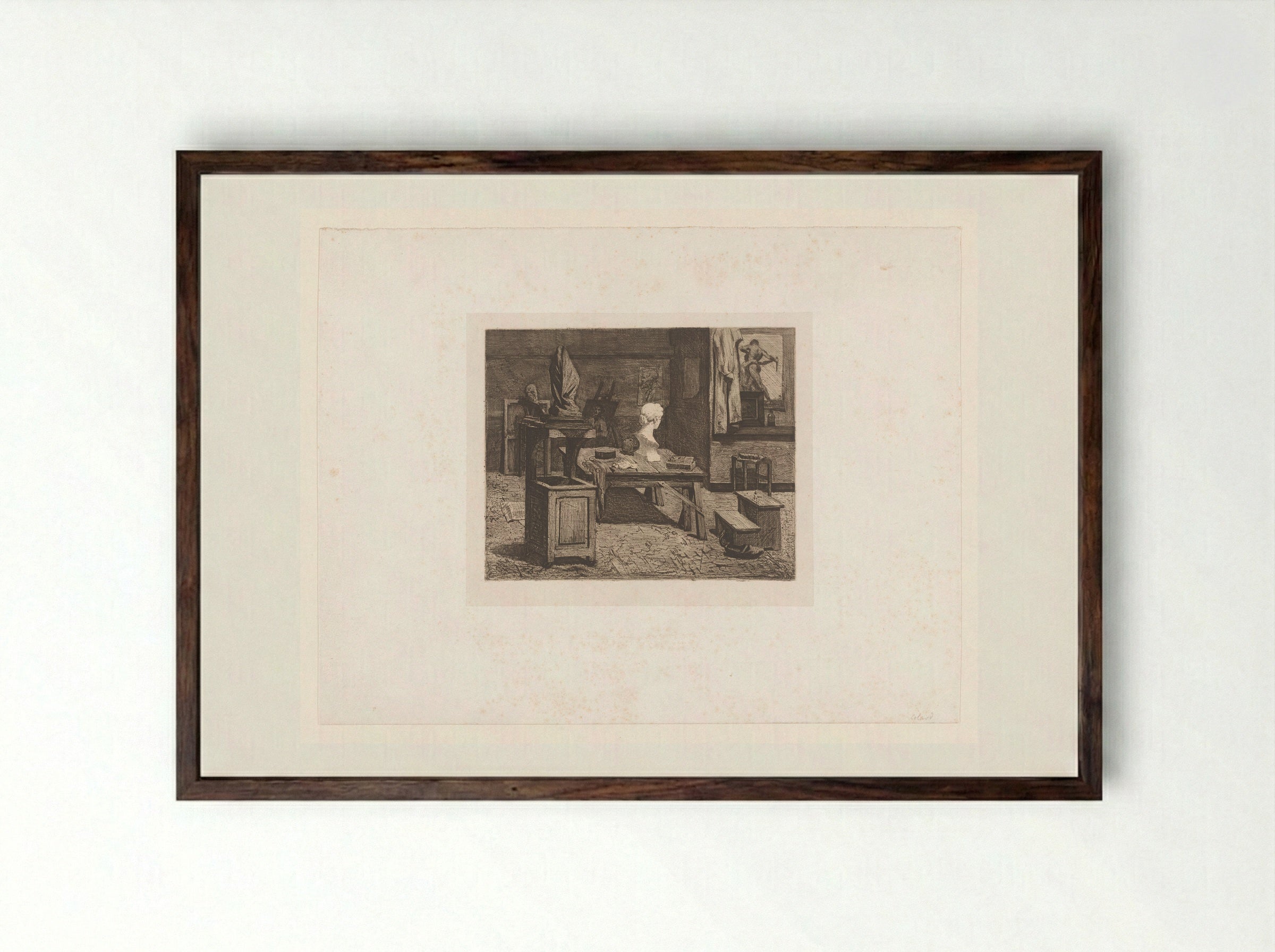 Werkplaats van Josué Dupon - Josué Dupon - Framed Print Dark Wood