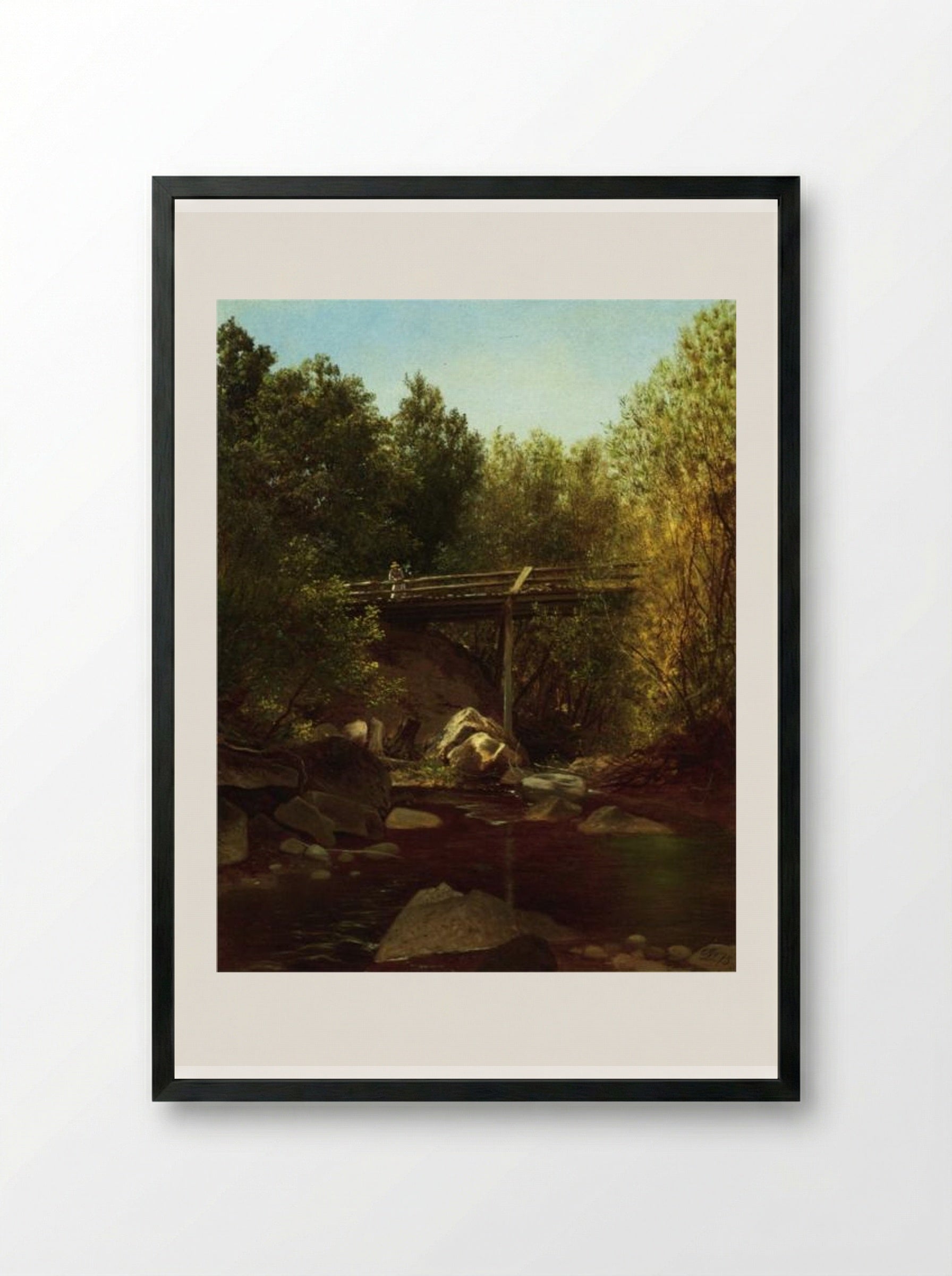 West Cornwall, Connecticut - David Johnson - Framed Print Black