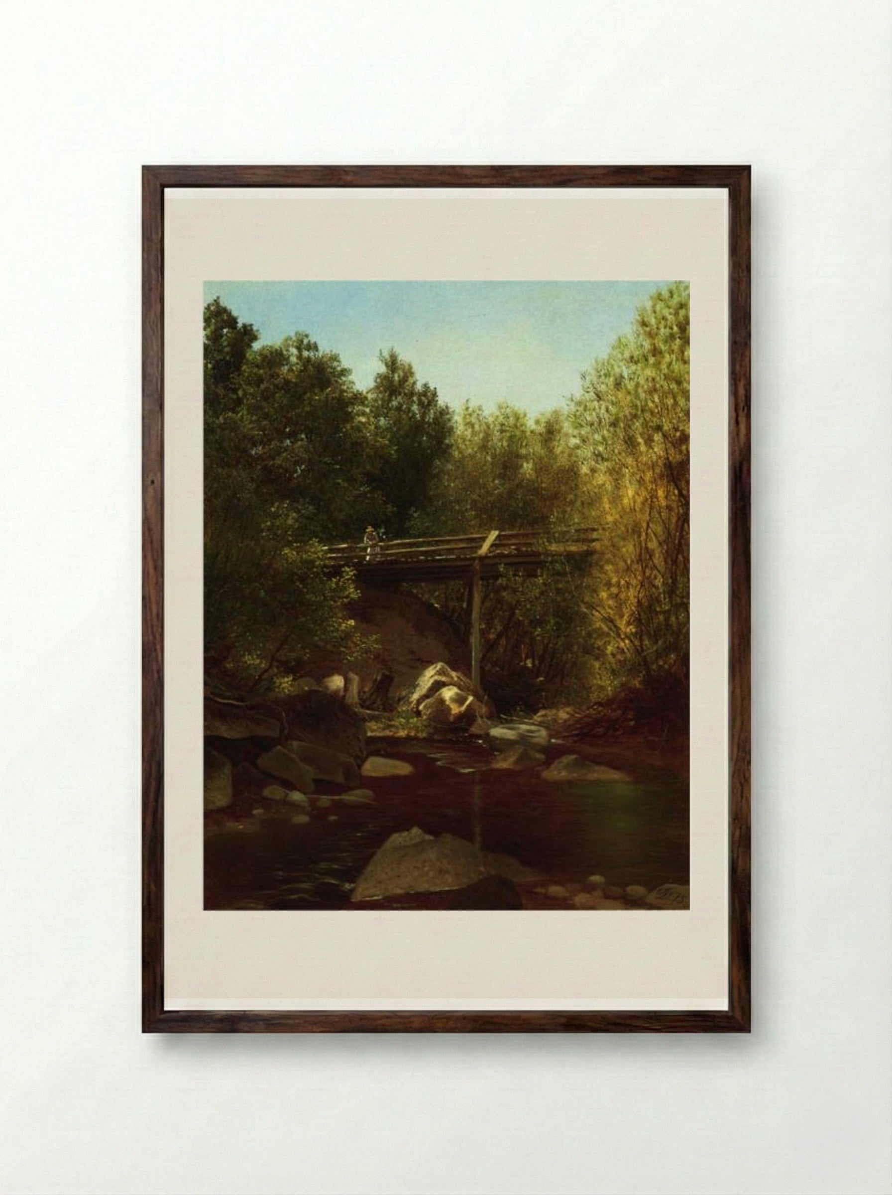 West Cornwall, Connecticut - David Johnson - Framed Print Dark Wood