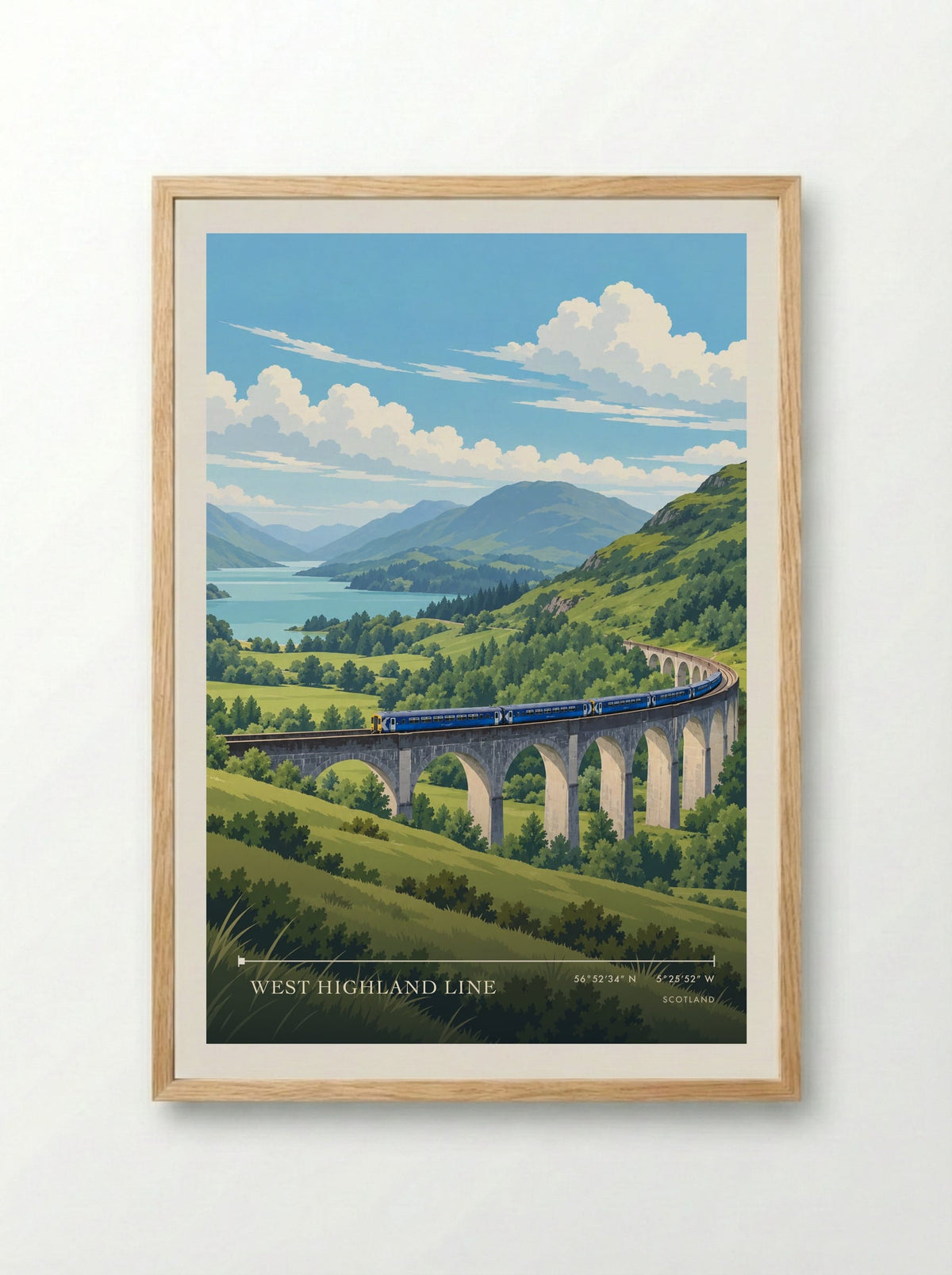 West Highland Line | Travel Poster - Framed Print Wood