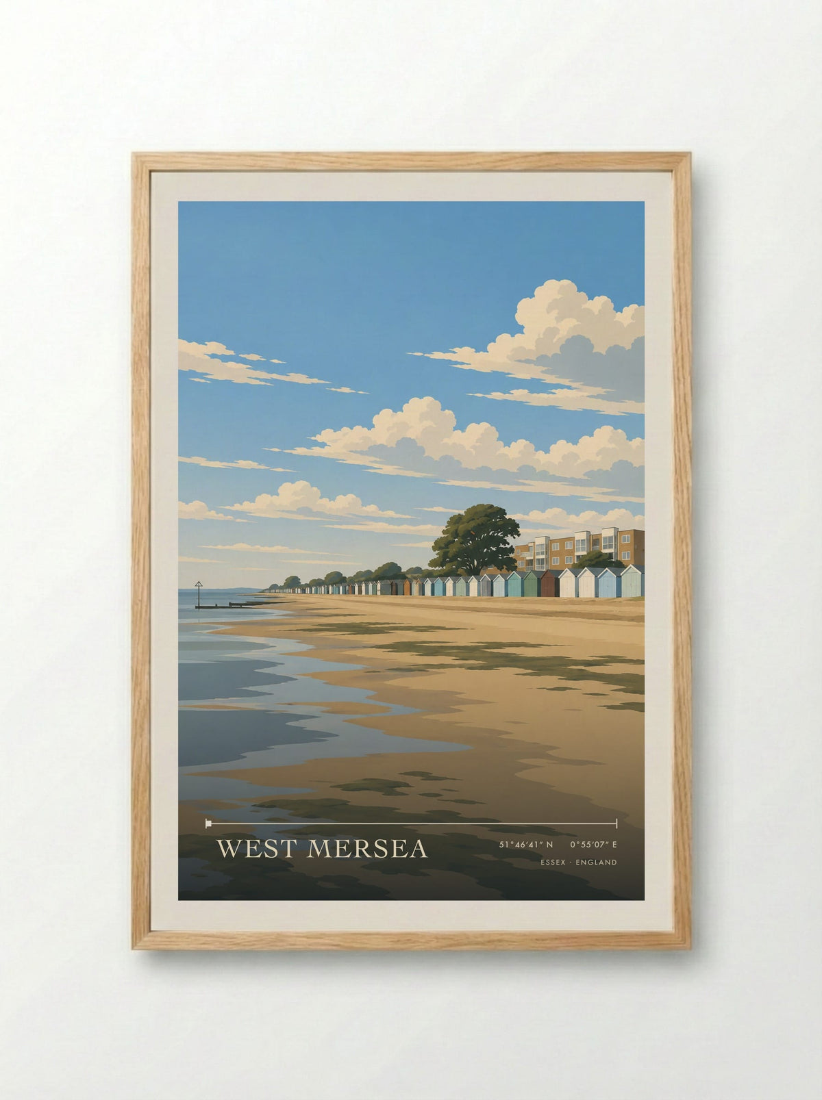 West Mersea, Essex | Travel Poster - Framed Print Wood